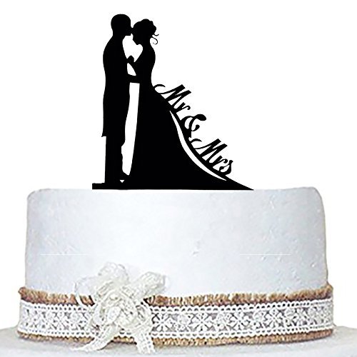 Krismile Acrylic Wedding Cake Topper - Elegant Bride & Groom Figurine for Wedding Cakes, Anniversary Cakes & Dessert Tables - Perfect Wedding Decoration & Cake Decorating Supplies (Love Hug Design) - Ideal for Weddings, Bridal Showers & Romantic Celebrations
