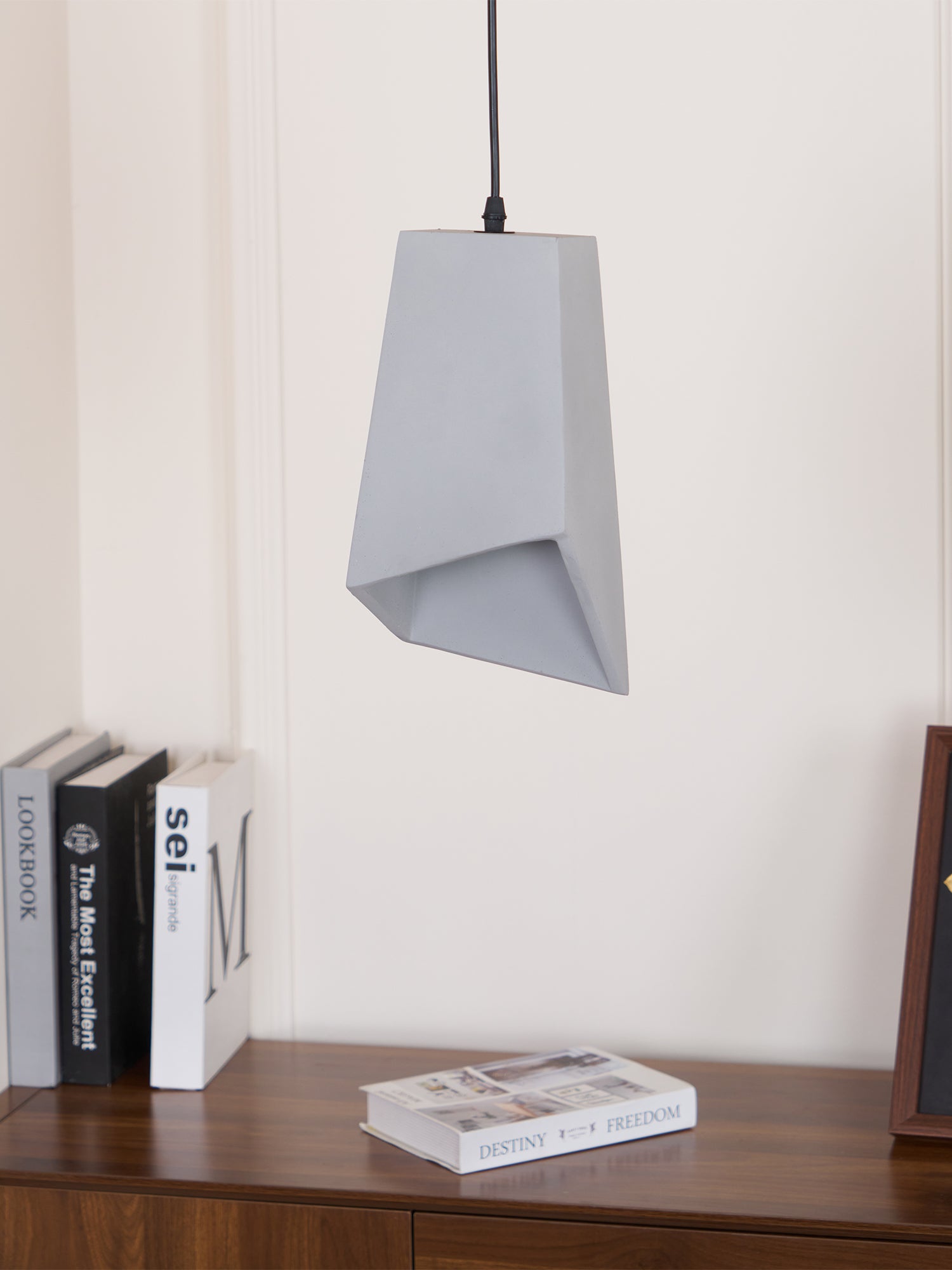 Georgia Cement Pendant Light - Industrial Modern Ceiling Fixture for Kitchen Island, Dining Room & Bedroom Lighting