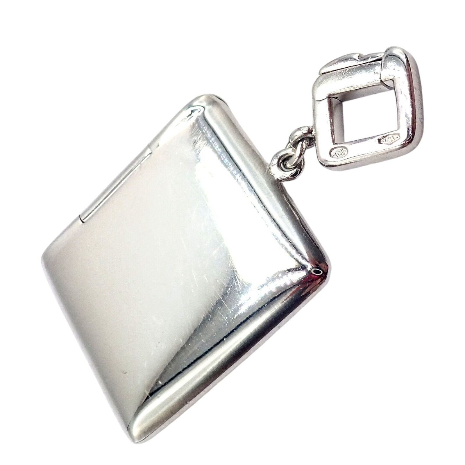 Authentic Louis Vuitton 18K White Gold Letter Envelope Charm Pendant - Luxury Jewelry Gift for Women, Perfect for Necklace or Bracelet Charms
