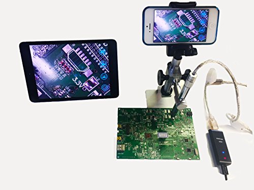 Vividia Handheld Digital Borescope Microscope - 5.5mm Endoscope Camera with LED Lights for iPhone, iPad, Android & PC - Professional Multi-Functional Metal Stand - Perfect for Home Inspection, Automotive Repair & Industrial Maintenance