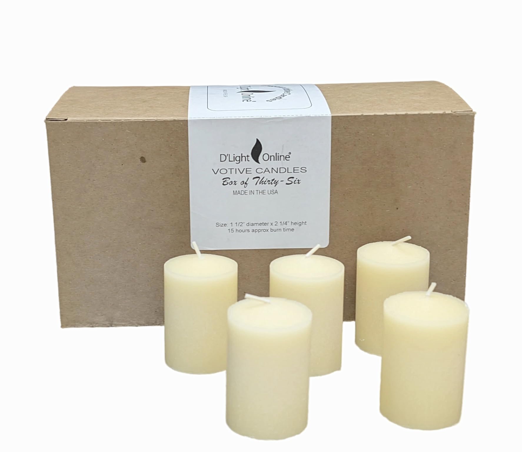 Premium Unscented Ivory Votive Candles - 15 Hour Burn Time, Bulk Pack of 288 for Home Decor, Weddings, Restaurants & Churches - Elegant Creamy White Candles for Romantic Ambiance, Religious Ceremonies & Special Events