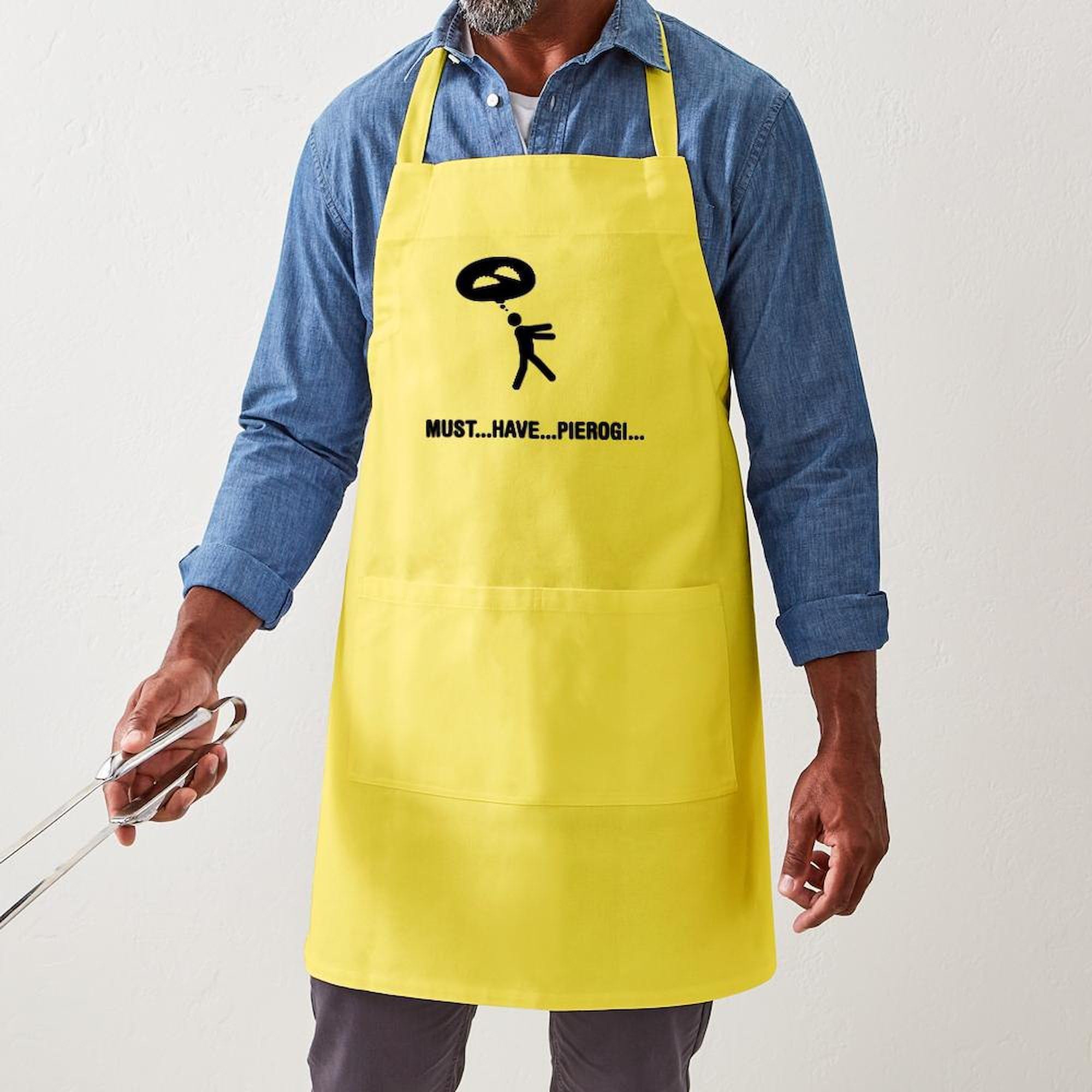 Pierogi Lover Kitchen Apron with Pockets - Adjustable Grilling & Baking Apron for Cooking Enthusiasts - Perfect for BBQ, Baking & Home Kitchen Use
