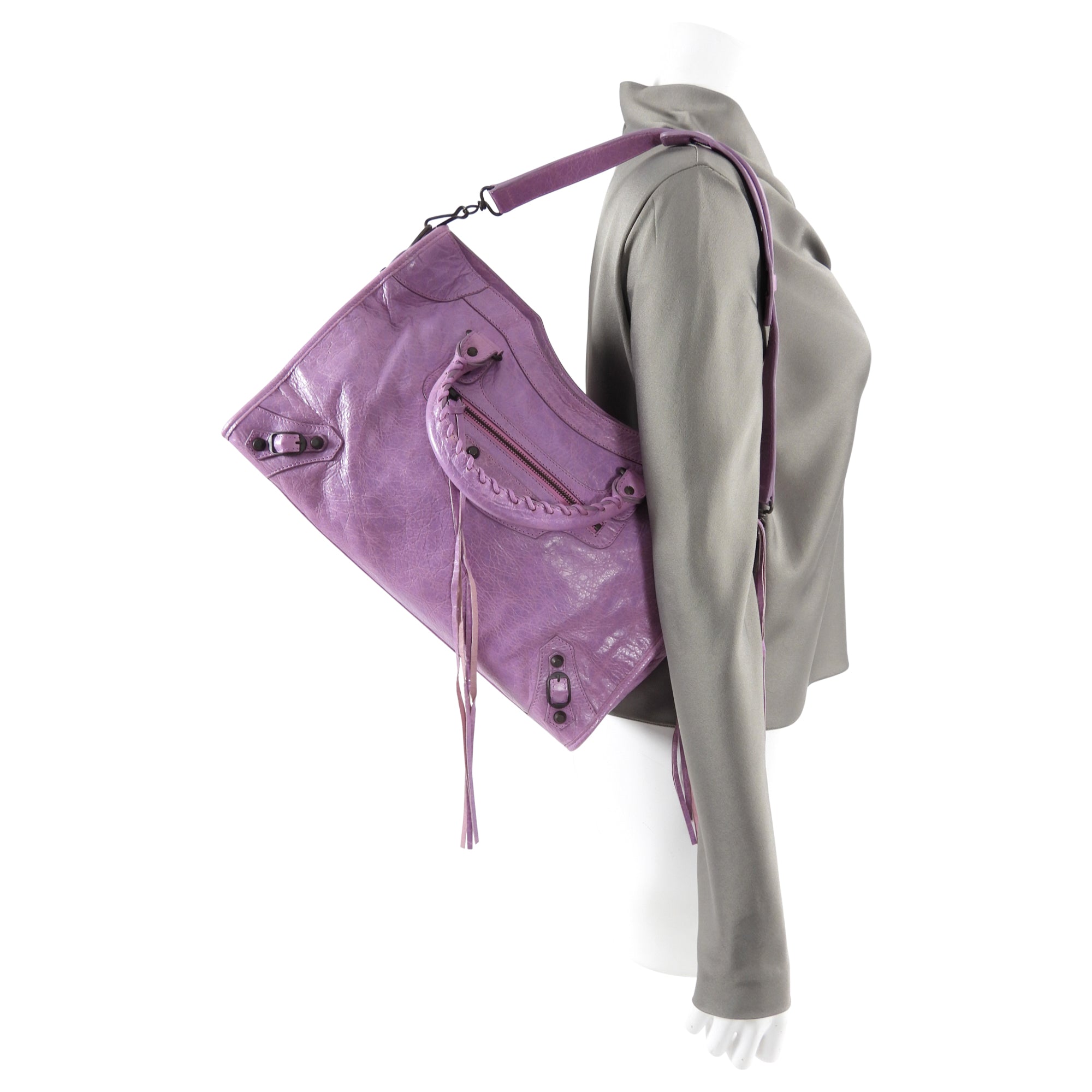 Balenciaga Classic City Medium Lambskin Handbag in Lilac Purple - Luxury Designer Shoulder Bag for Women, Perfect for Everyday Use & Special Occasions