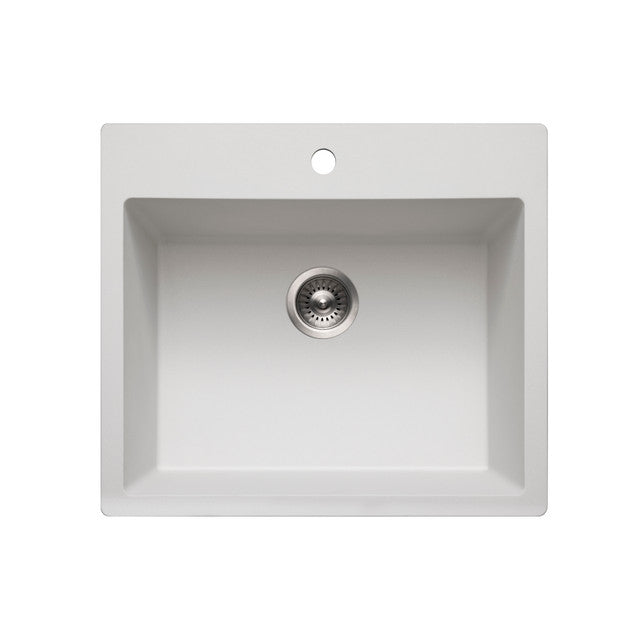 Houzer Quartztone Series 25 Granite Composite Drop-in Topmount Single Bowl Kitchen Sink - 33