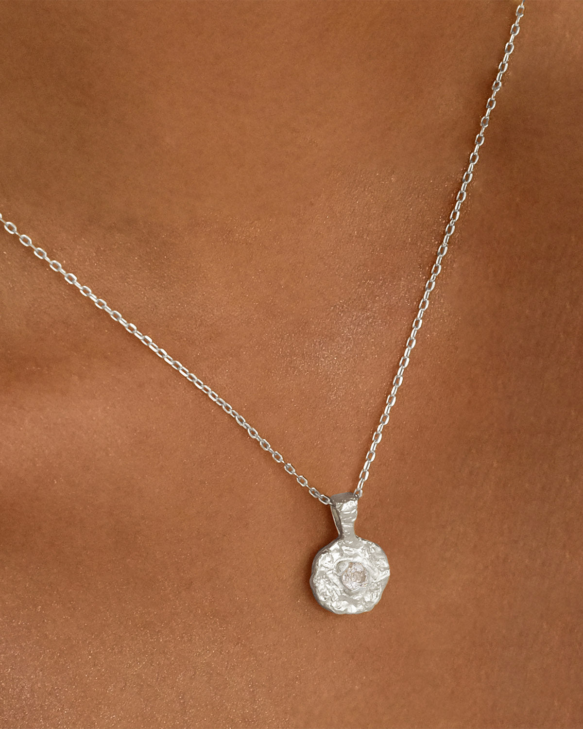 April Birthstone Necklace - Sterling Silver White Topaz Pendant with 'Written In The Stars' Engraving | Perfect Gift for Birthdays, Anniversaries & Special Occasions
