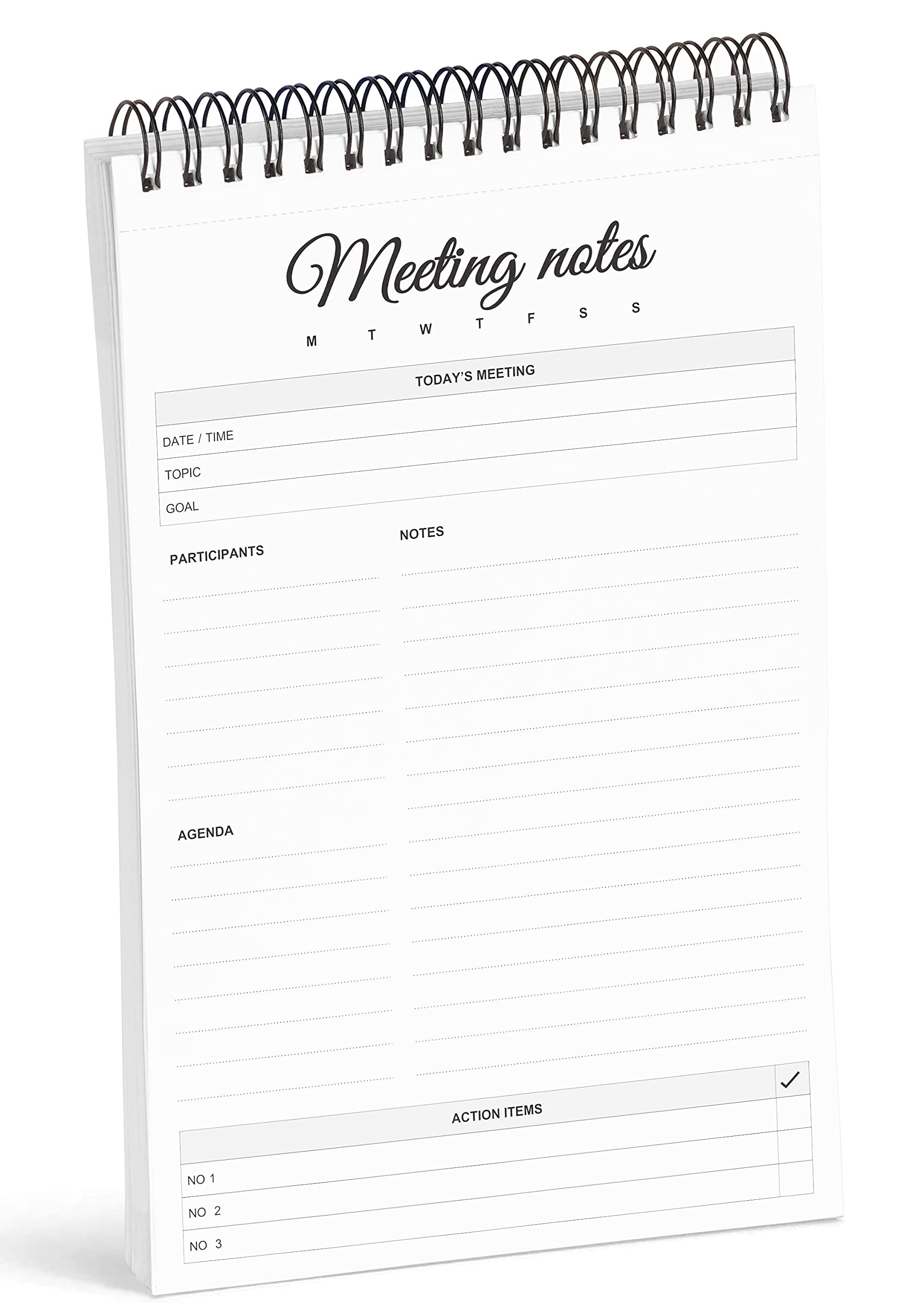 6” x 9” Spiral Notepad - Classic White To Do List Planner with Tear-Off Sheets (50 Pages) for Daily Checklists, Meeting Notes & Motivational Organization - Perfect for Office, School & Home Planning