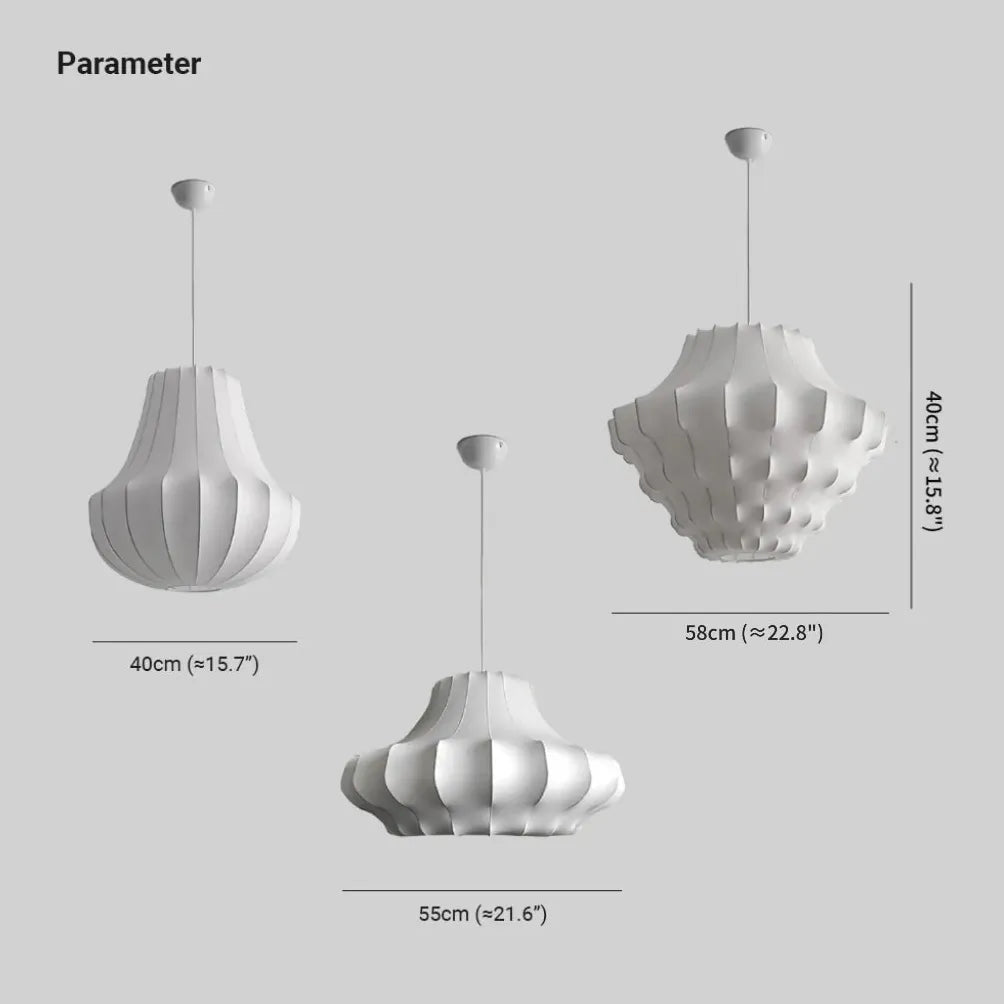 Modern White Metal Silk Pendant Light - Elegant Ceiling Lighting for Dining Room, Kitchen, or Bedroom Decor
