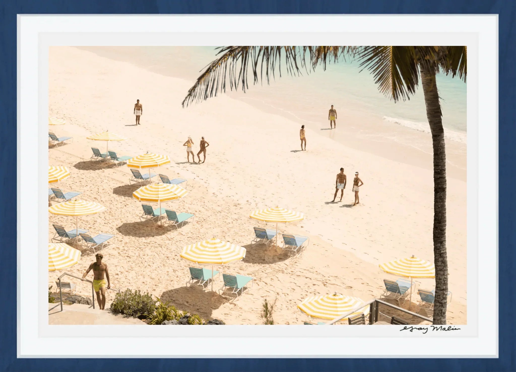 Gray Malin Coral Beach Club Print - Premium Wall Art for Home & Office Decor - Perfect for Living Rooms, Bedrooms & Beach House Interiors