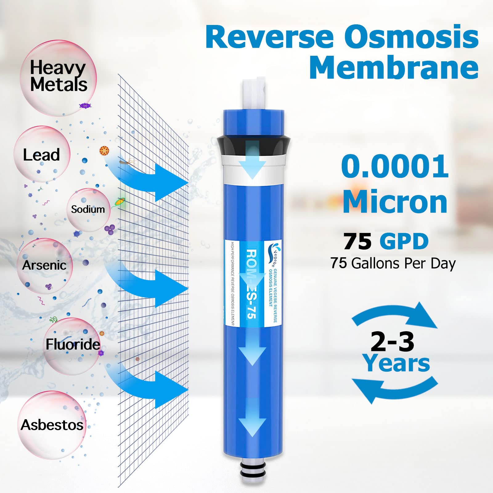 75 GPD RO Membrane Filter 12