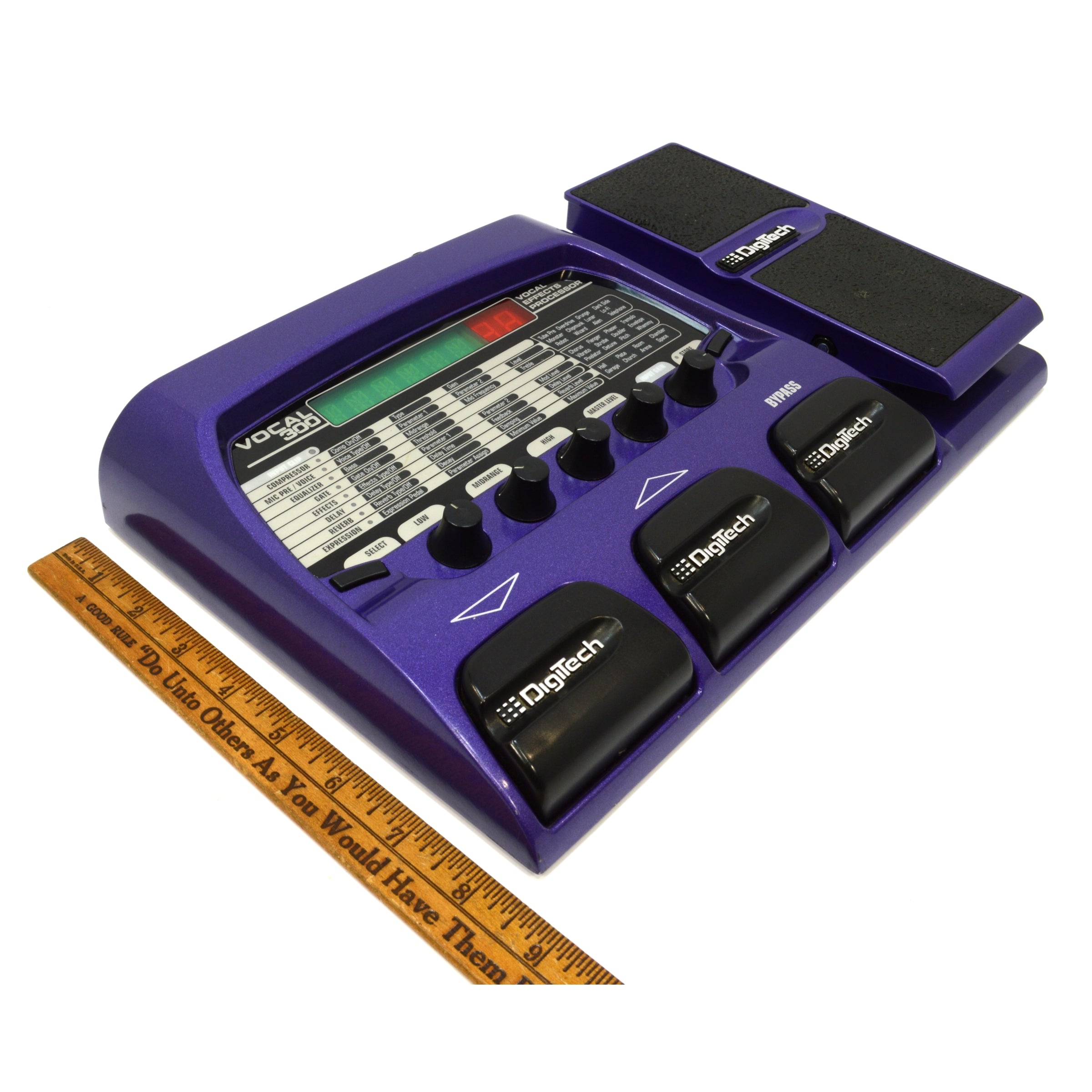 Used Digitech VOCAL 300 VOC300V Vocal Effects Processor Pedal with Cables - Perfect for Live Performances & Studio Recording