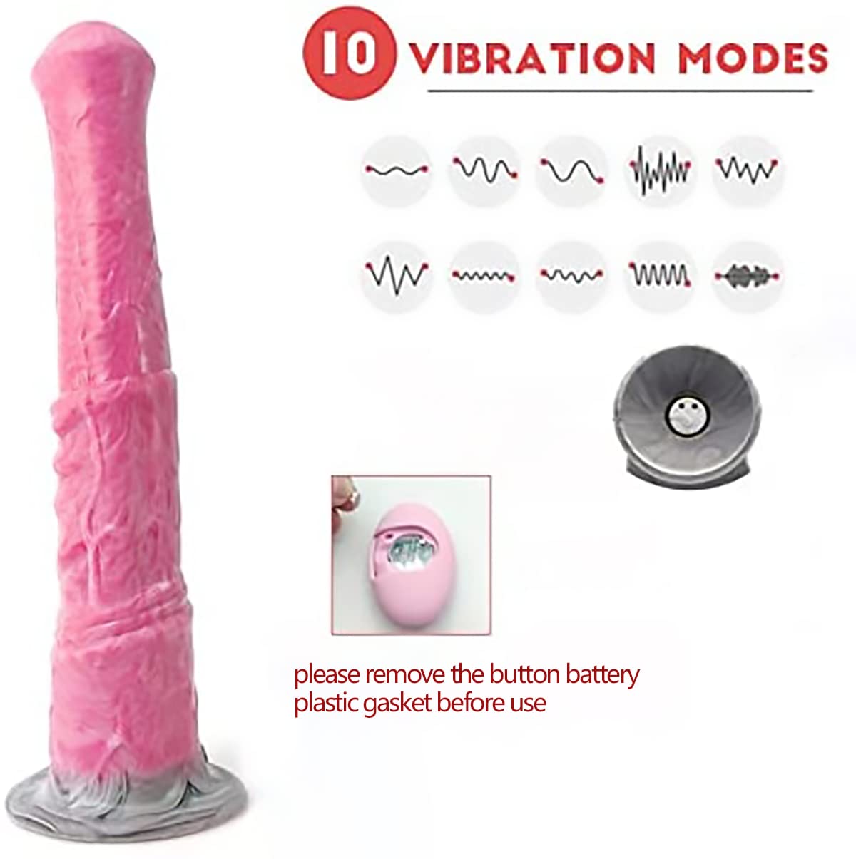 11 Inch Realistic Long Horse Dildo Vibrator - Rechargeable Silicone Adult Sex Toy with Suction Cup for Women & Men - Perfect for Solo Play, Couples Fun & Anal Stimulation