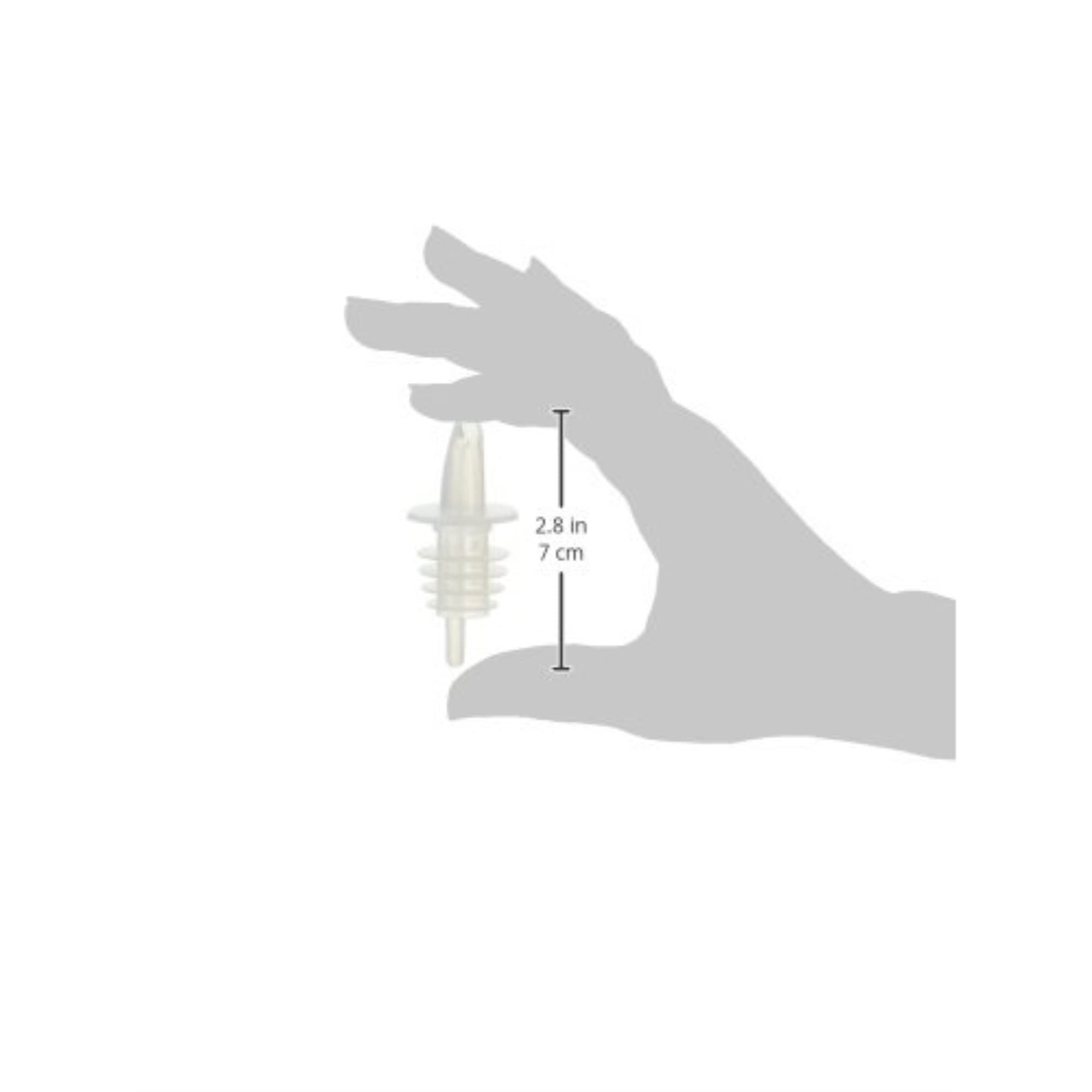 Winco Free Flow Pourers - Clear Plastic Medium Size (12-Pack) - Perfect for Bars, Restaurants, and Home Cocktail Making