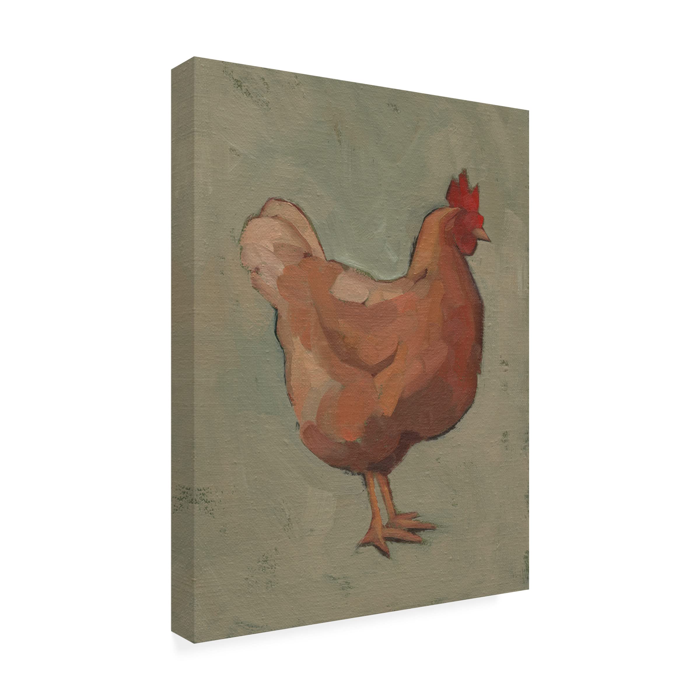 Jacob Green 'Egg Hen I' Canvas Art Print - Modern Farmhouse Decor for Living Room, Bedroom & Office - Trademark Fine Art Collection