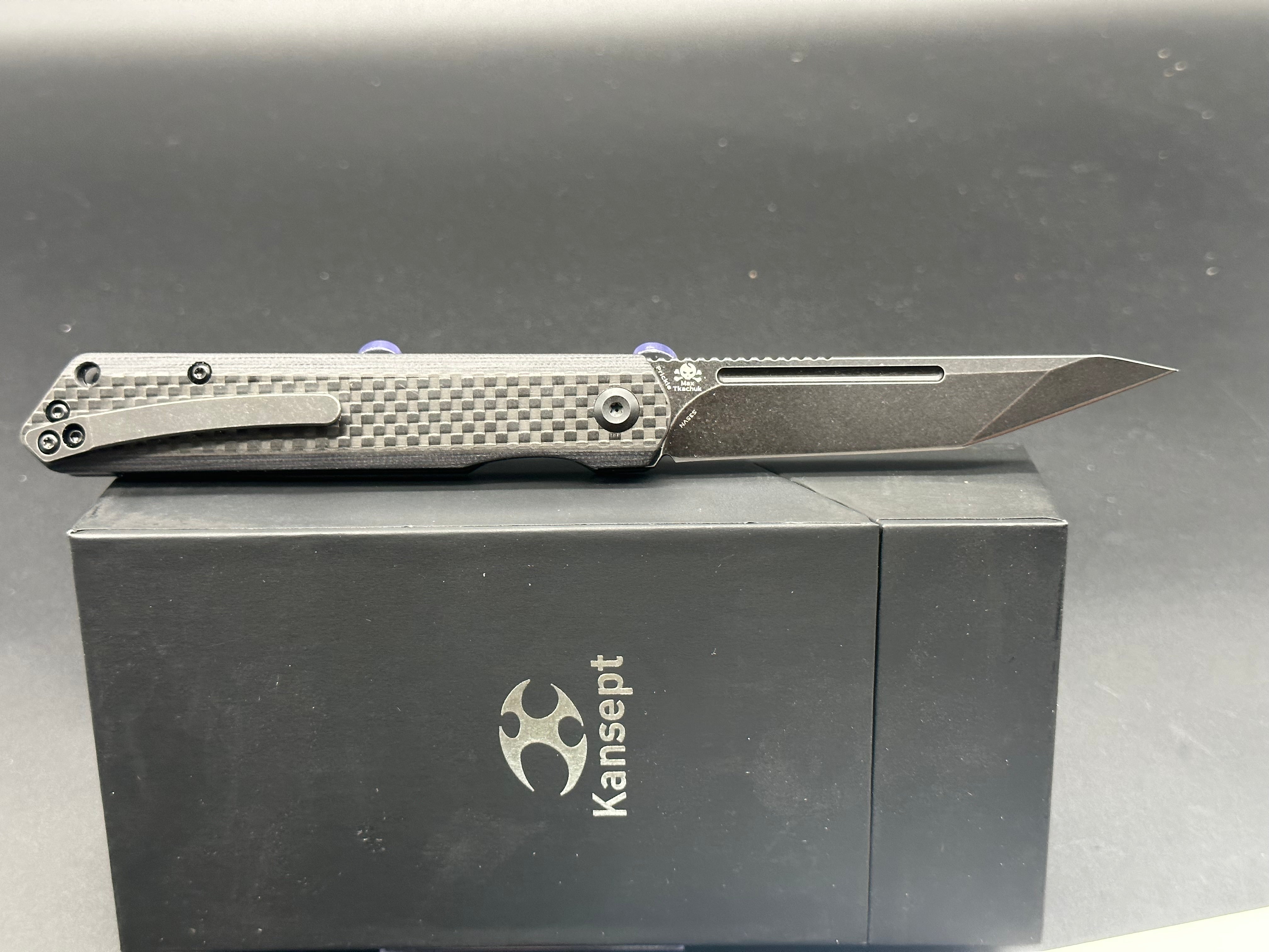 Kansept Prickle Liner Lock Folding Knife - Carbon Fiber Handle EDC Pocket Knife for Outdoor Camping, Hiking & Everyday Carry