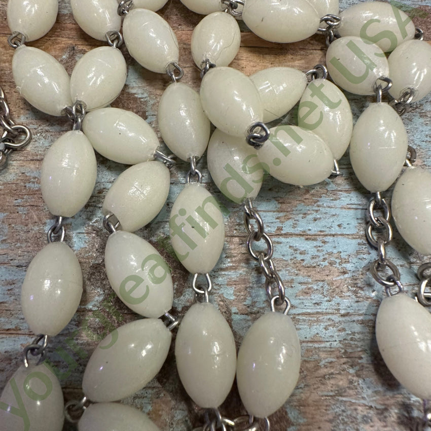 Vintage Glow in the Dark Rosary - Catholic Prayer Beads for Nighttime Devotion & Spiritual Comfort | Perfect for Bedtime Prayer, Travel, and Gift Giving