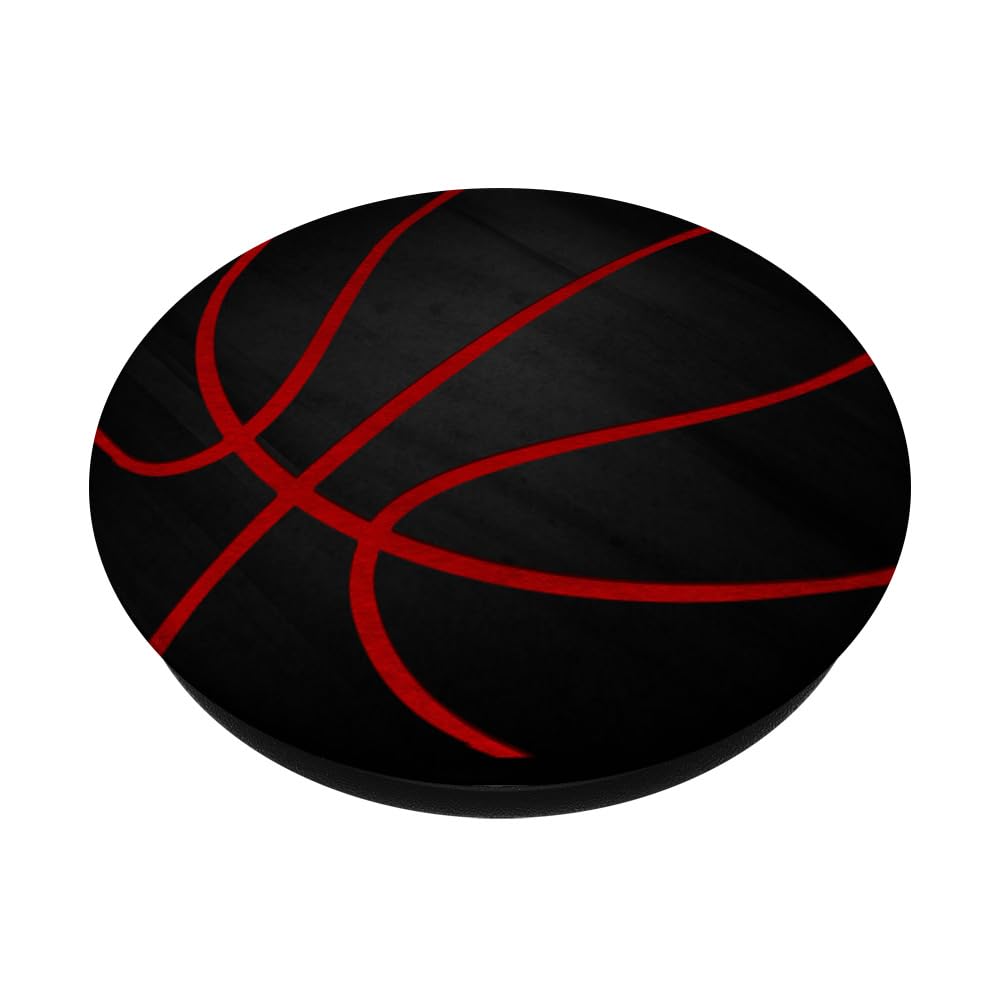 Red Basketball PopSockets PopGrip - Standard Phone Grip & Stand for iPhone, Samsung, Smartphones - Perfect for Sports Fans, Gaming, and Everyday Use