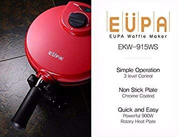 Best Belgian Waffle Maker - 900W Electric Waffle Iron with Non-Stick Plates (220V, Red) - Perfect for Breakfast, Brunch & Family Gatherings