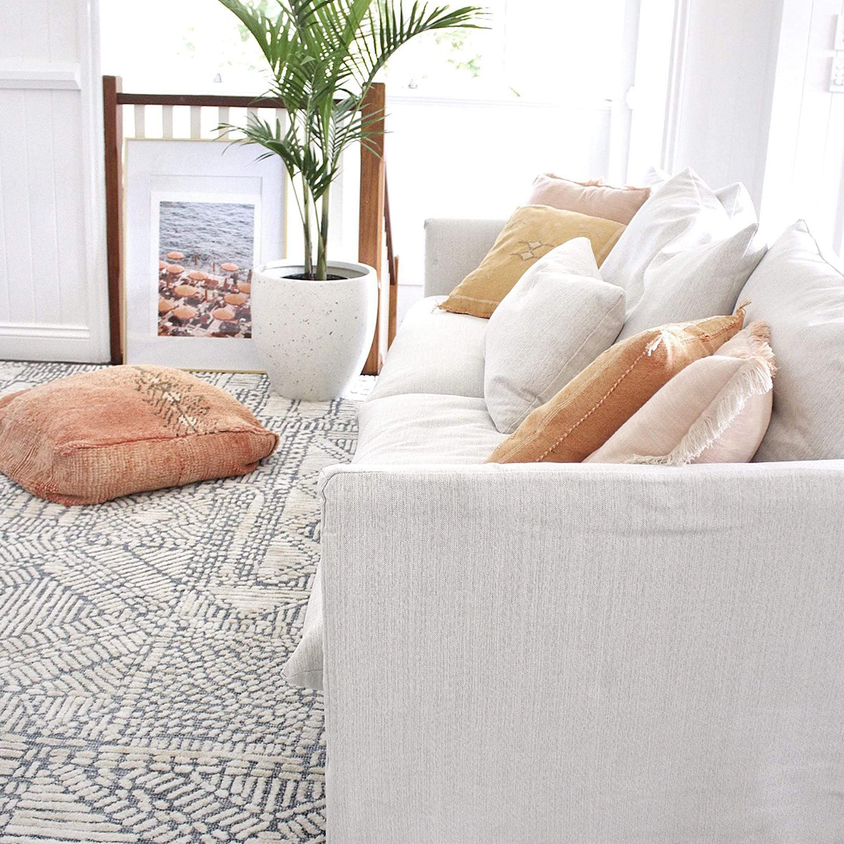 Stylish Karmen Geometric Patterned Area Rug - Modern Home Decor for Living Room, Bedroom & Office - Soft & Durable Non-Slip Floor Mat