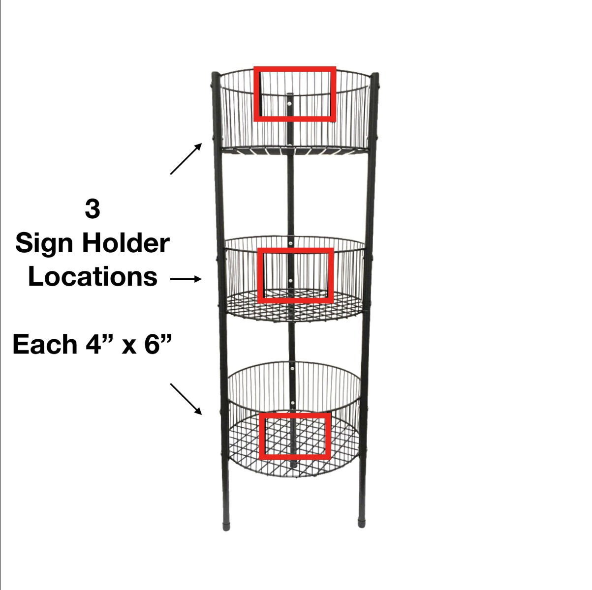 3-Tier Wire Storage Basket Shelf Tower - Organizer for Kitchen, Bathroom, Retail & Office - Perfect for Pantry Storage, Bath Accessories, and Retail Product Display