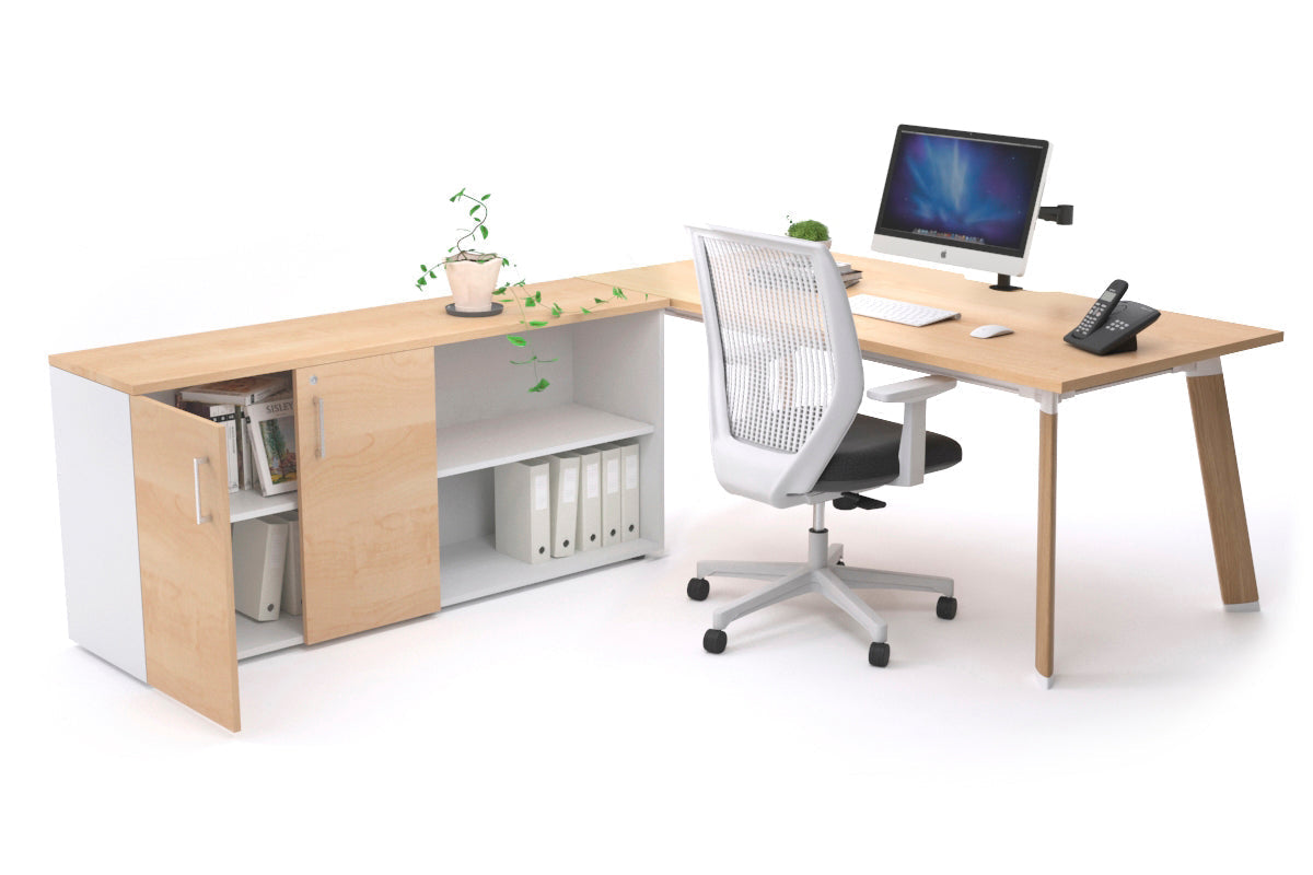 Switch Executive Wood Imprint Frame with Uniform Spine - 1800L x 800W with Cable Scallop | Perfect for Office Desks, Conference Rooms & Home Workspaces