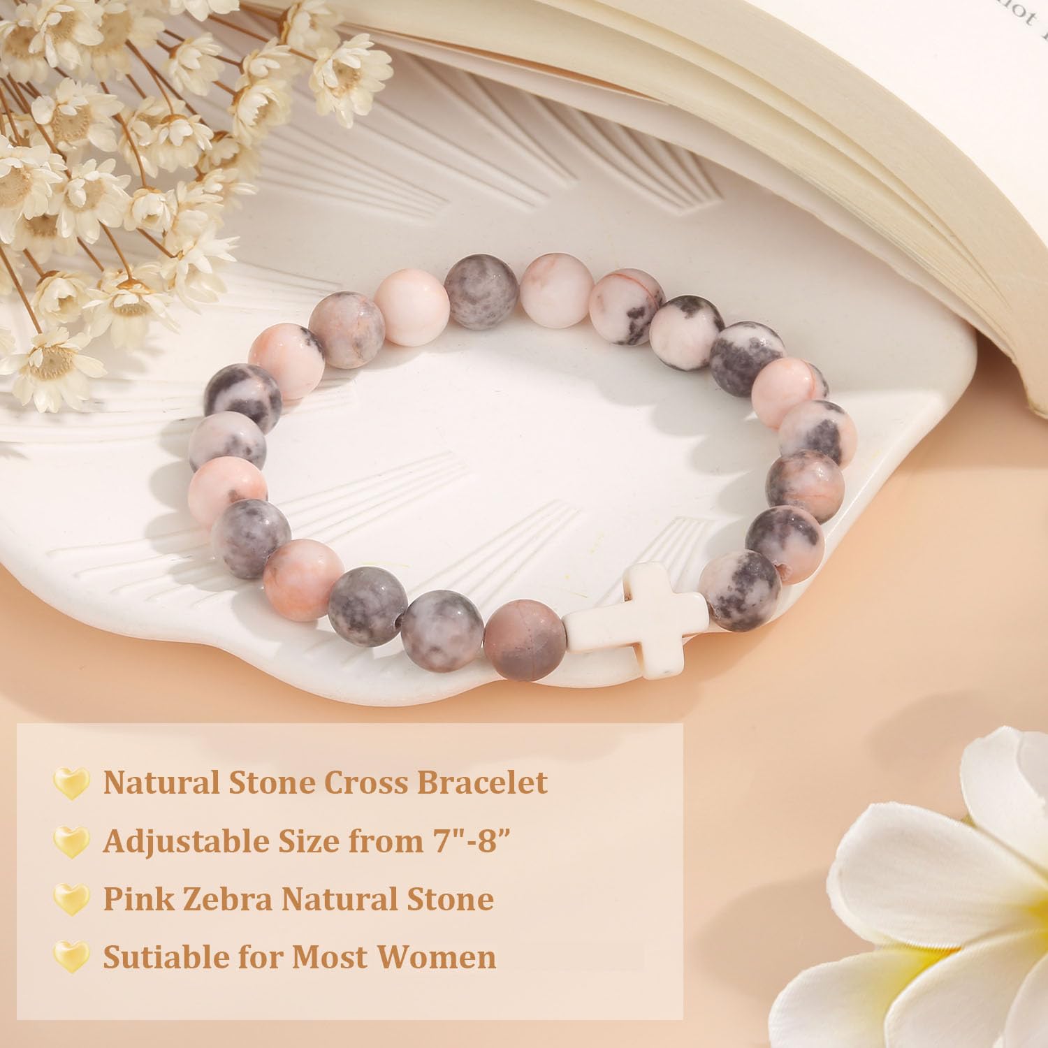 Christian Easter Gifts for Women - Religious Cross Bracelet with Inspirational Message - Faith-Based Jesus Jewelry for Mom, Daughter, Sister, Grandma, Godmother - Perfect Easter Basket Stuffer & Birthday Gift for Christian Women (Ideal for Church, Bible Study & Daily Wear)