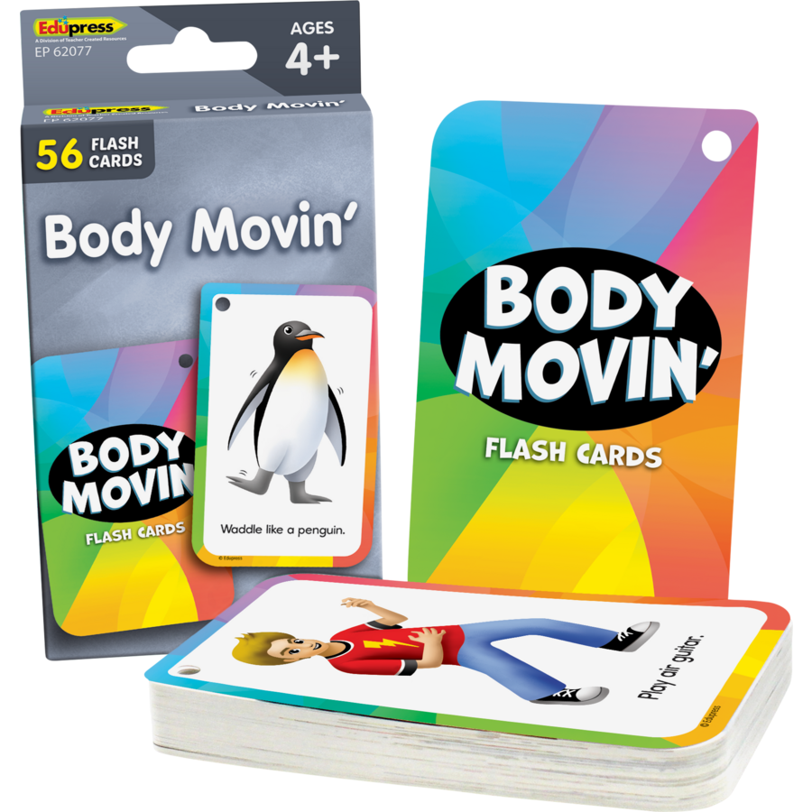 Body Movin' Flash Cards - Fun & Educational Movement Activity Cards for Kids - Perfect for Classroom, Home, and Outdoor Play