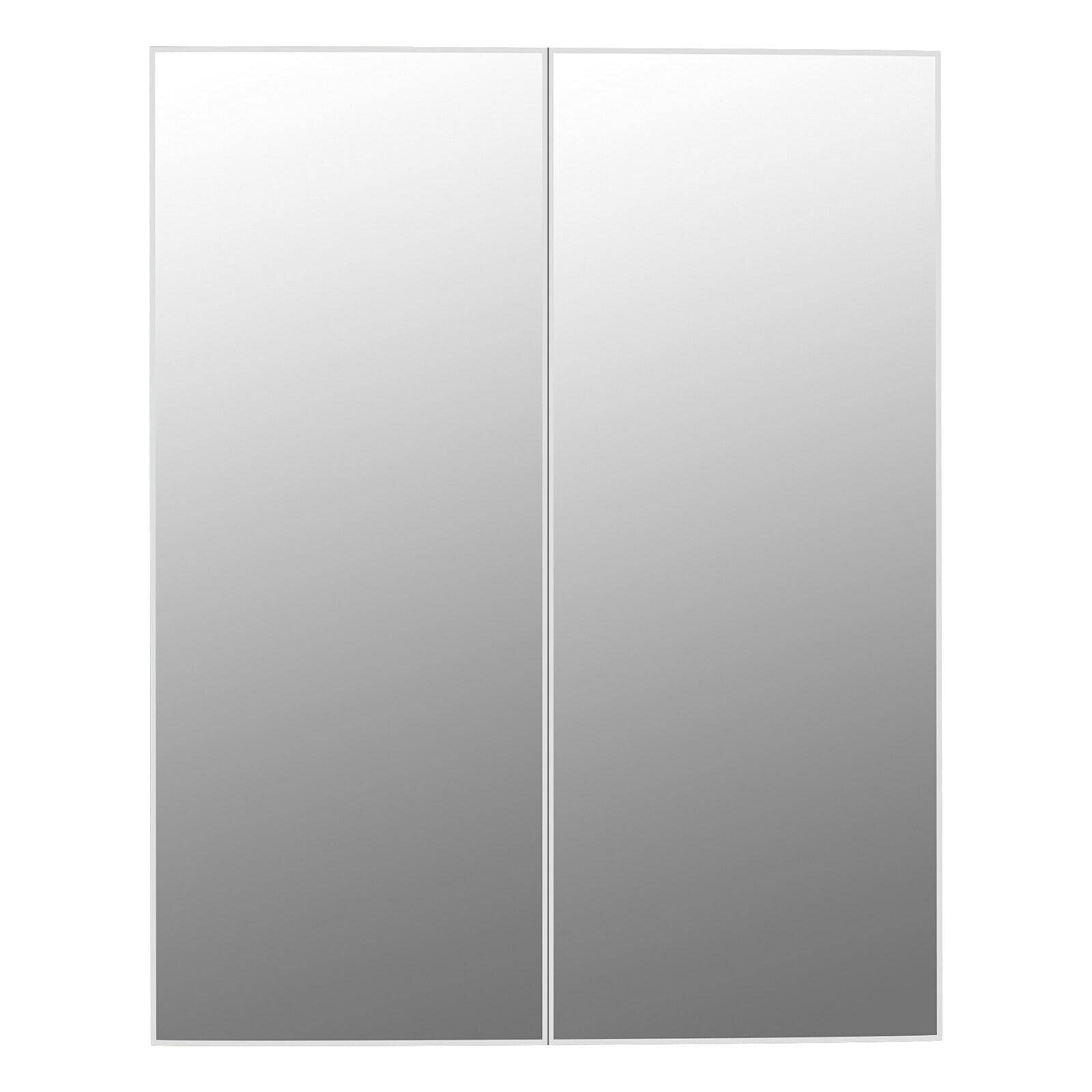 Wall Mount Bathroom Cabinet with 2 Mirror Doors - Bathroom Storage Organizer, Bath Accessories Set for Vanity & Shower Organization