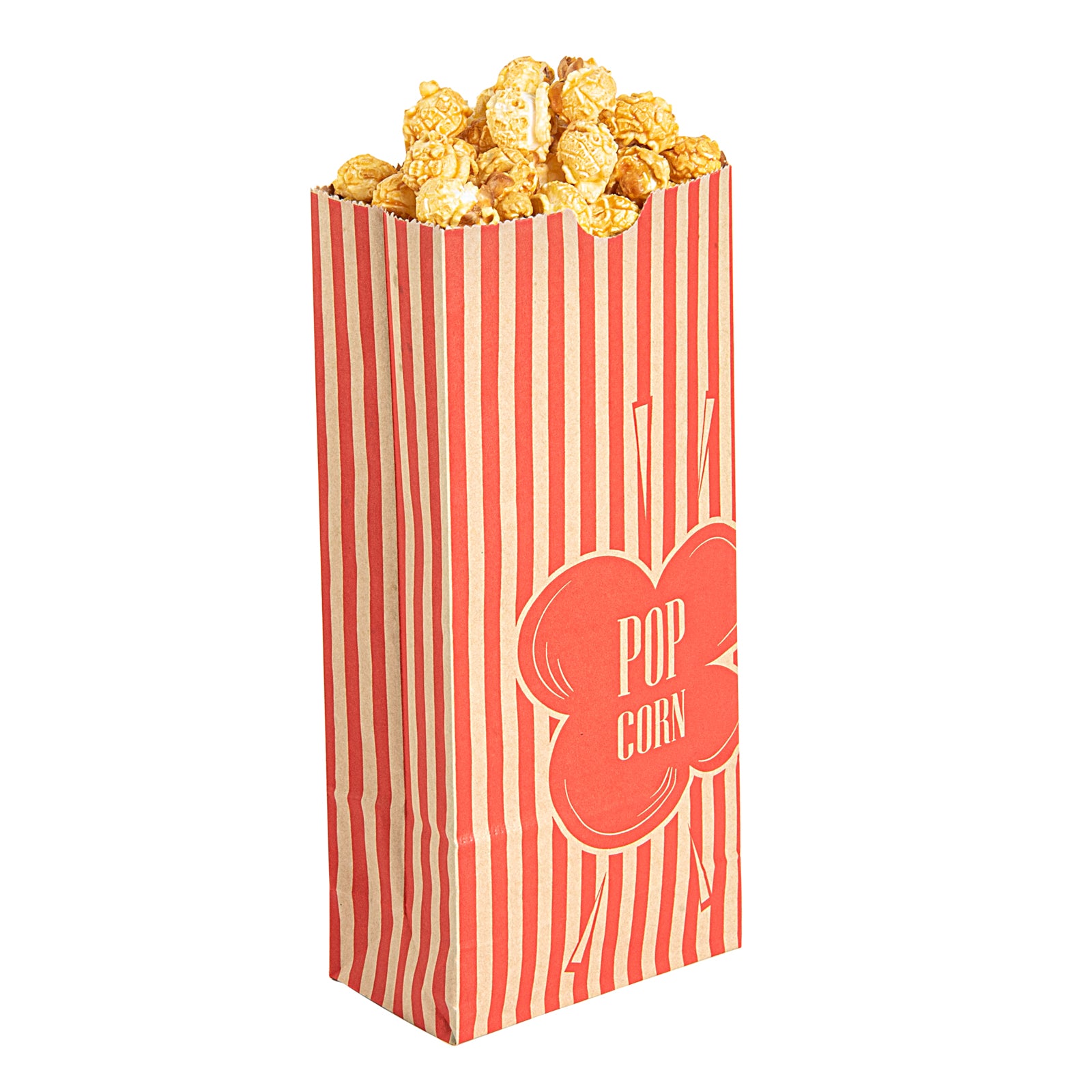 **2 oz Red & Kraft Paper Popcorn Bags - 5.25
