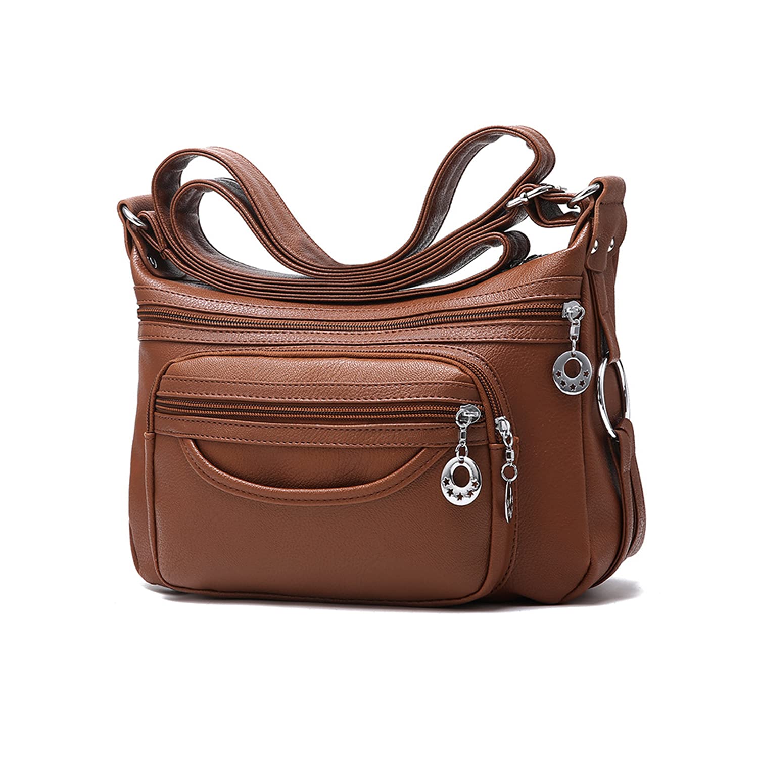 PORRASSO Women's Crossbody Bag with Multiple Pockets - Waterproof Shoulder Messenger Purse for Travel, Work & Everyday Use