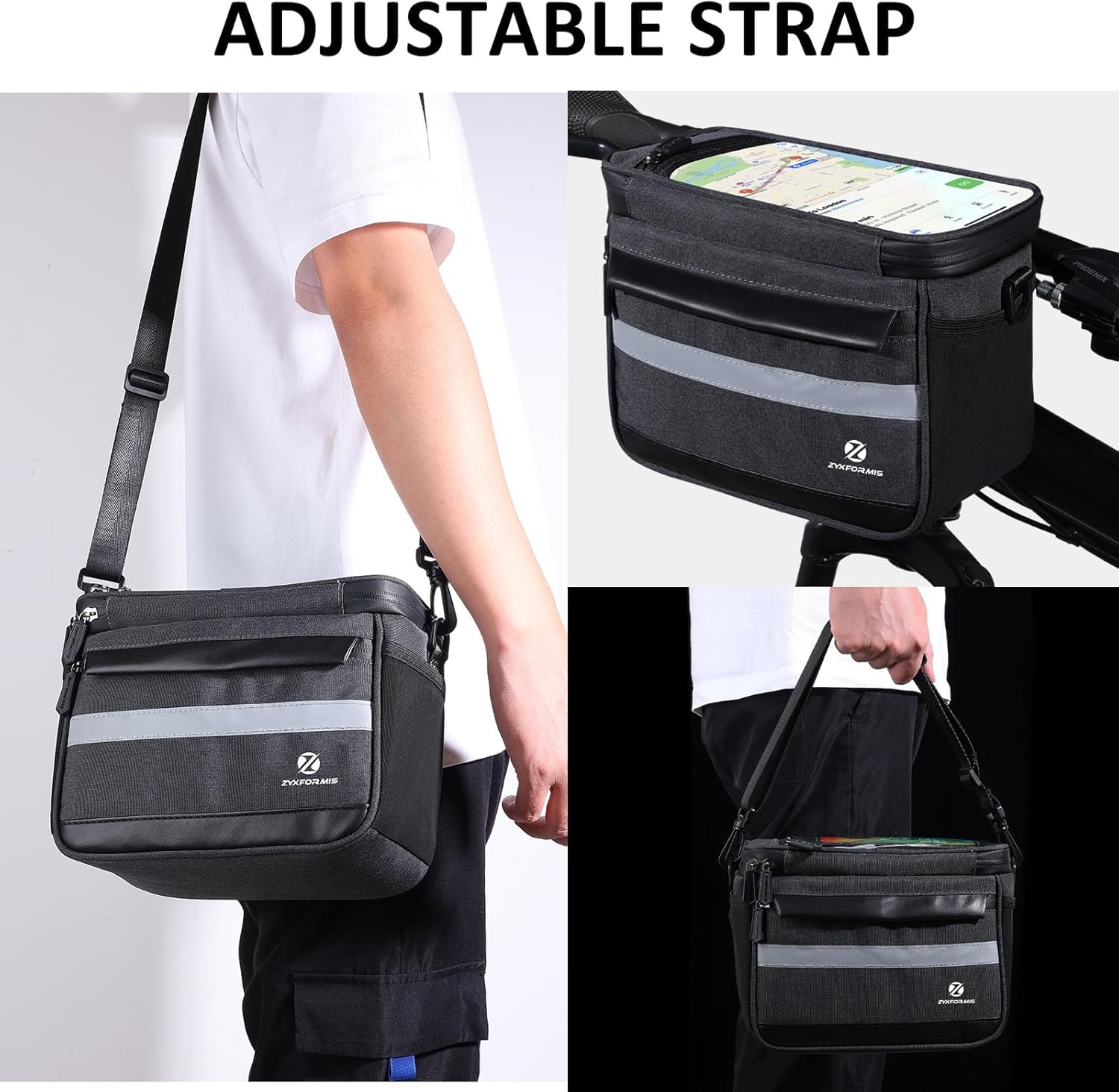 6L Waterproof Bike Handlebar Bag with TPU Touchscreen Phone Holder - Reflective Cycling Storage Bag for Bicycle, Scooter & E-Bike - Perfect for Commuting, Mountain Biking & Outdoor Adventures