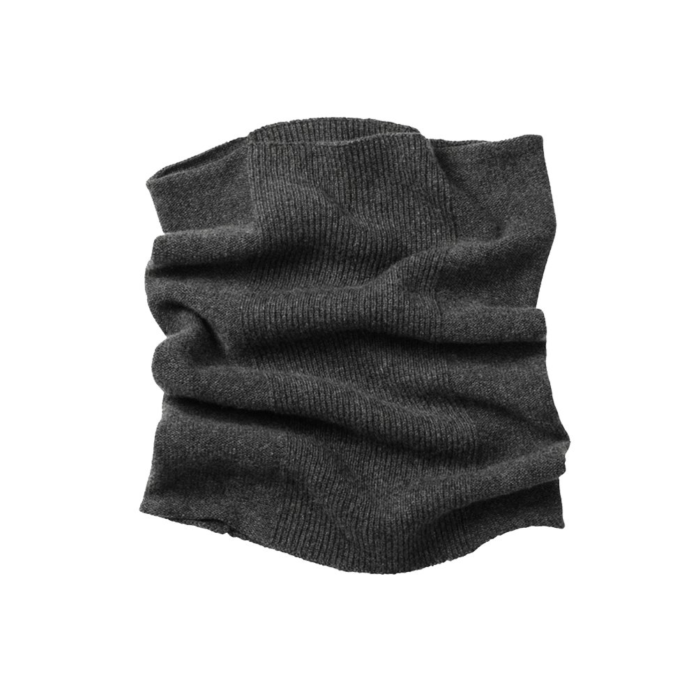 Parisbonbon Men's 100% Cashmere Ribbed Neck Warmer Scarf - Dark Gray, One Size - Winter Accessory for Cold Weather & Outdoor Activities