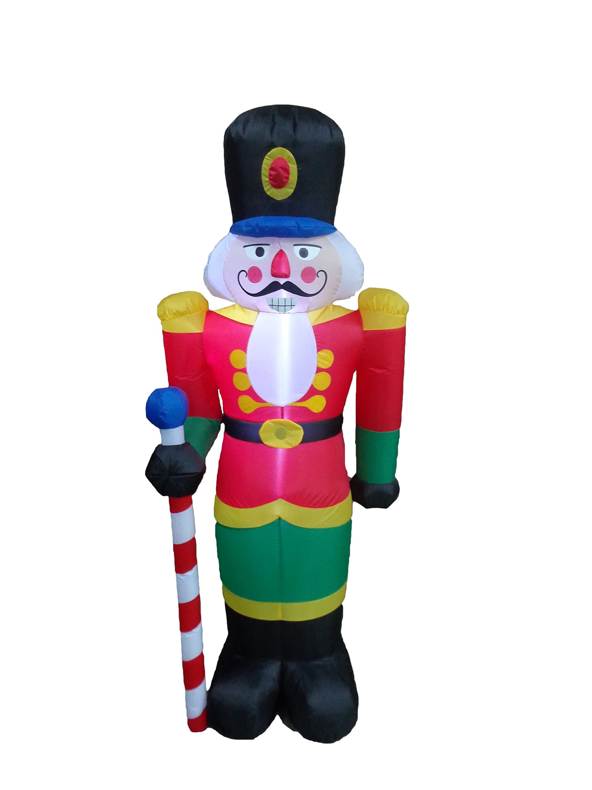 6ft Inflatable Nutcracker & 8ft Christmas Tree Decor Set with Lights - Outdoor Holiday Party Decorations for Yard, Lawn, and Indoor Xmas Festive Decor