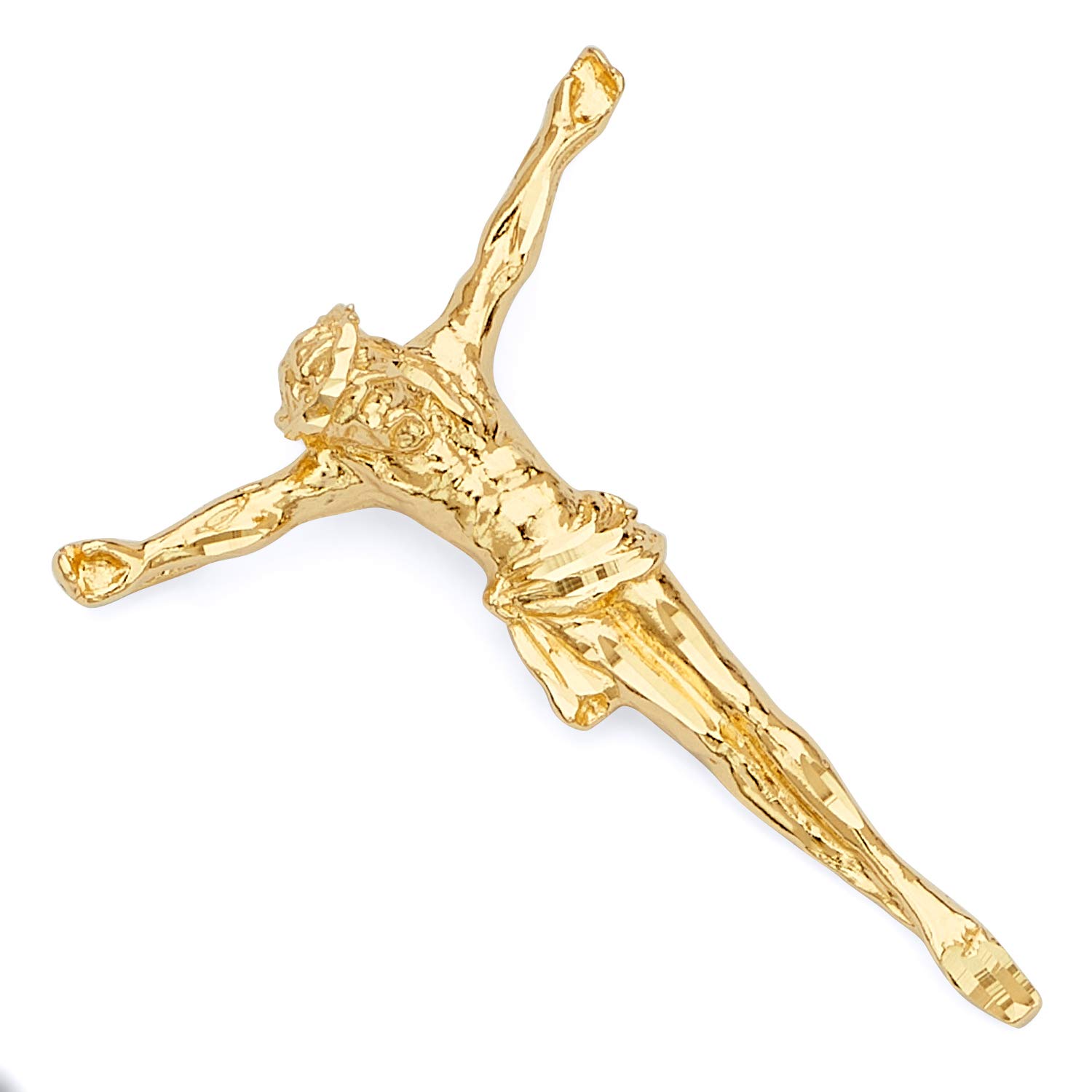 14K Yellow Gold Jesus Christ Religious Pendant Charm - Elegant Hanging Necklace for Women & Men - Perfect for Gifts, Baptism, Confirmation & Daily Wear