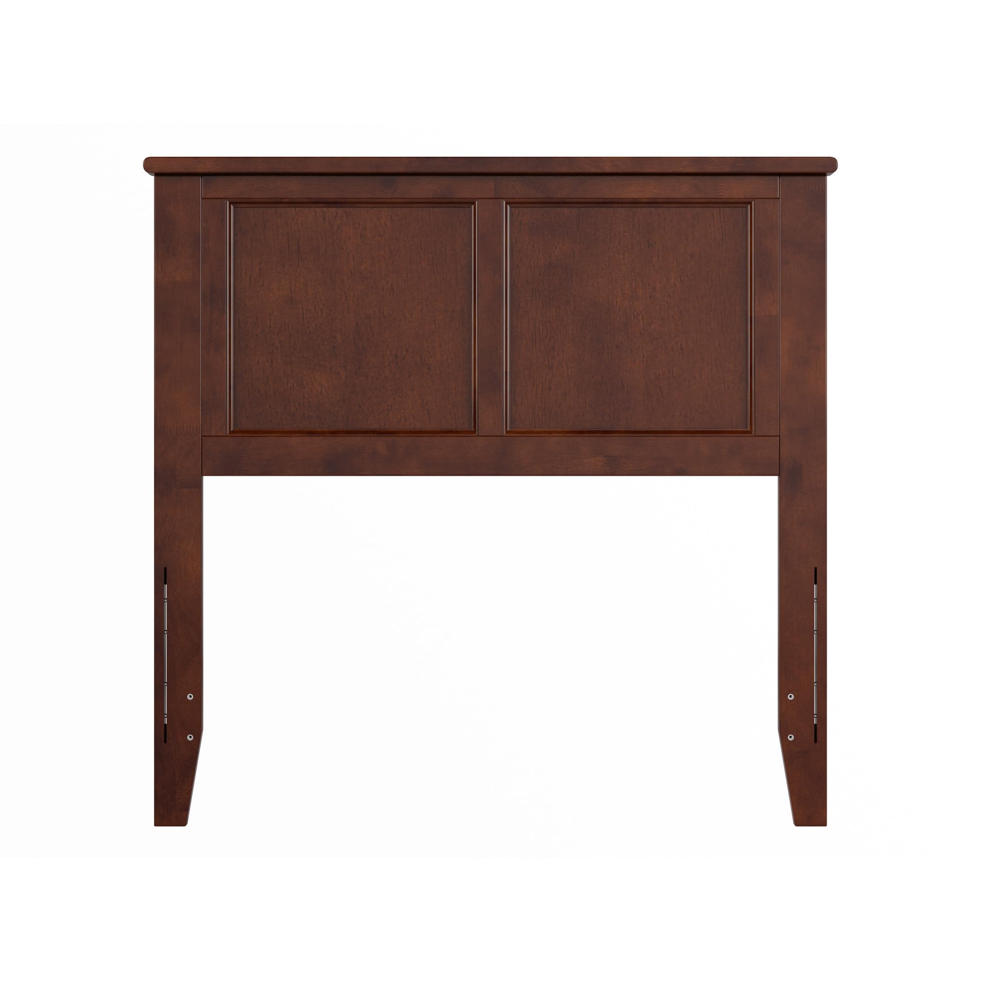 AFI Madison Twin Solid Wood Panel Headboard with USB Charging Ports - Walnut Finish - Modern Bedroom Furniture for Small Spaces & Guest Rooms