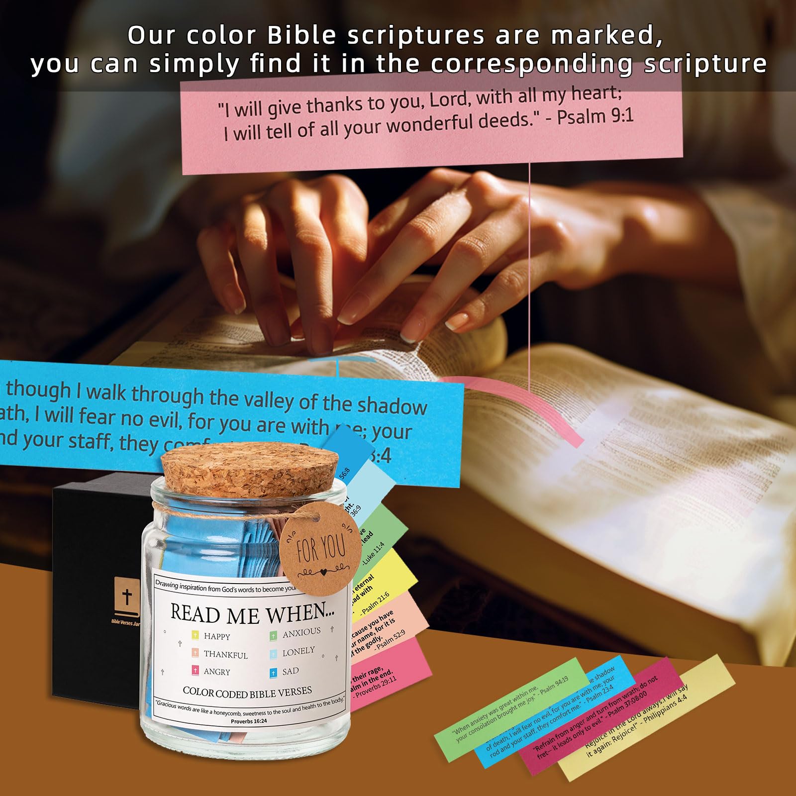Bible Verse Jar - Inspirational Christian Gifts for Women & Men, Easter Gift Ideas, Motivational Scripture Prayer Hope Jar - Perfect for Daily Devotions, Easter Basket Stuffers & Faith-Based Encouragement