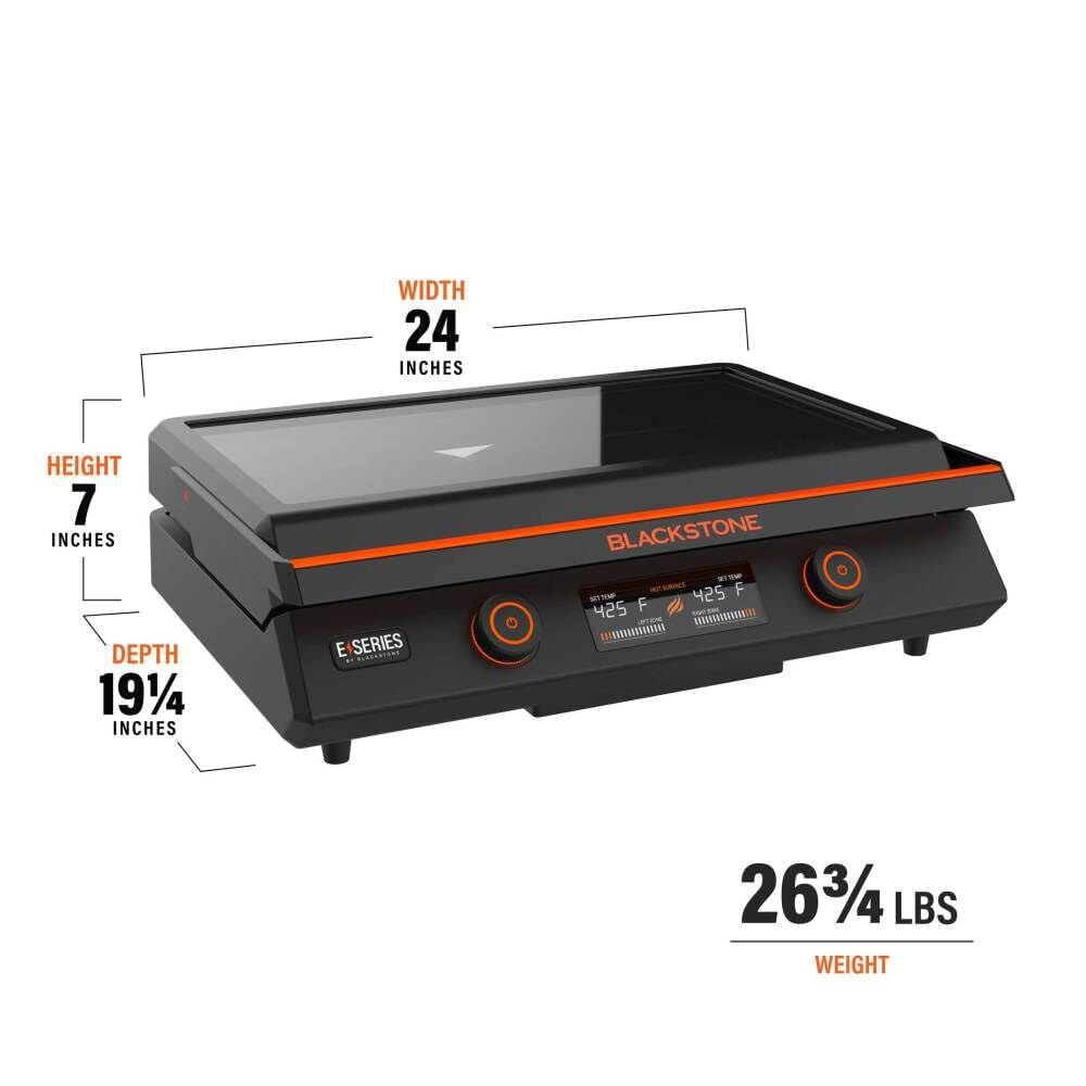 Blackstone 22-Inch Electric Griddle - 1200W Non-Stick Ceramic Titanium Coated Stainless Steel Tabletop Griddle with EZ-Touch Control Dial, LCD Display & Removable Glass Hood - Perfect for Indoor Cooking, Breakfast, Pancakes, Burgers & Family Gatherings