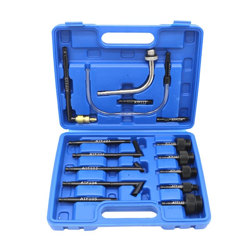 10L Pneumatic Transmission Fluid Pump Kit - Portable ATF Extractor & Dispenser with 15pc Adapters for Gearbox Oil Transfer - Ideal for Auto Shops, DIY Car Maintenance & Quick Fluid Refills