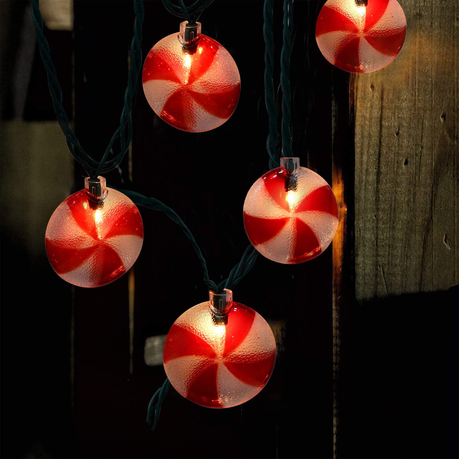 8.5Ft Candy String Lights - 10 LED Sugar Peppermint Christmas Lights for Indoor Outdoor Tree Decorations | Perfect for Holiday Parties, Bedroom, Garden & Wedding Decor