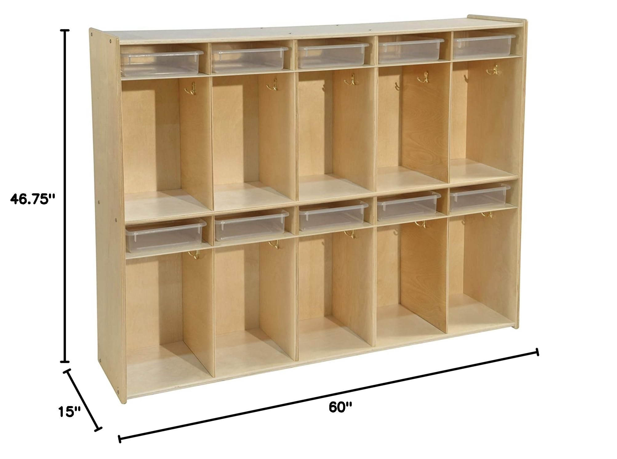 Contender Toddler 10-Section Locker with Translucent Trays - Kids Bedroom Storage Organizer with Cubby Mailbox | Homeschool & Classroom Organization Supplies | Ready-to-Use Fully Assembled | Perfect for Daycare, Preschool & Home Learning Spaces