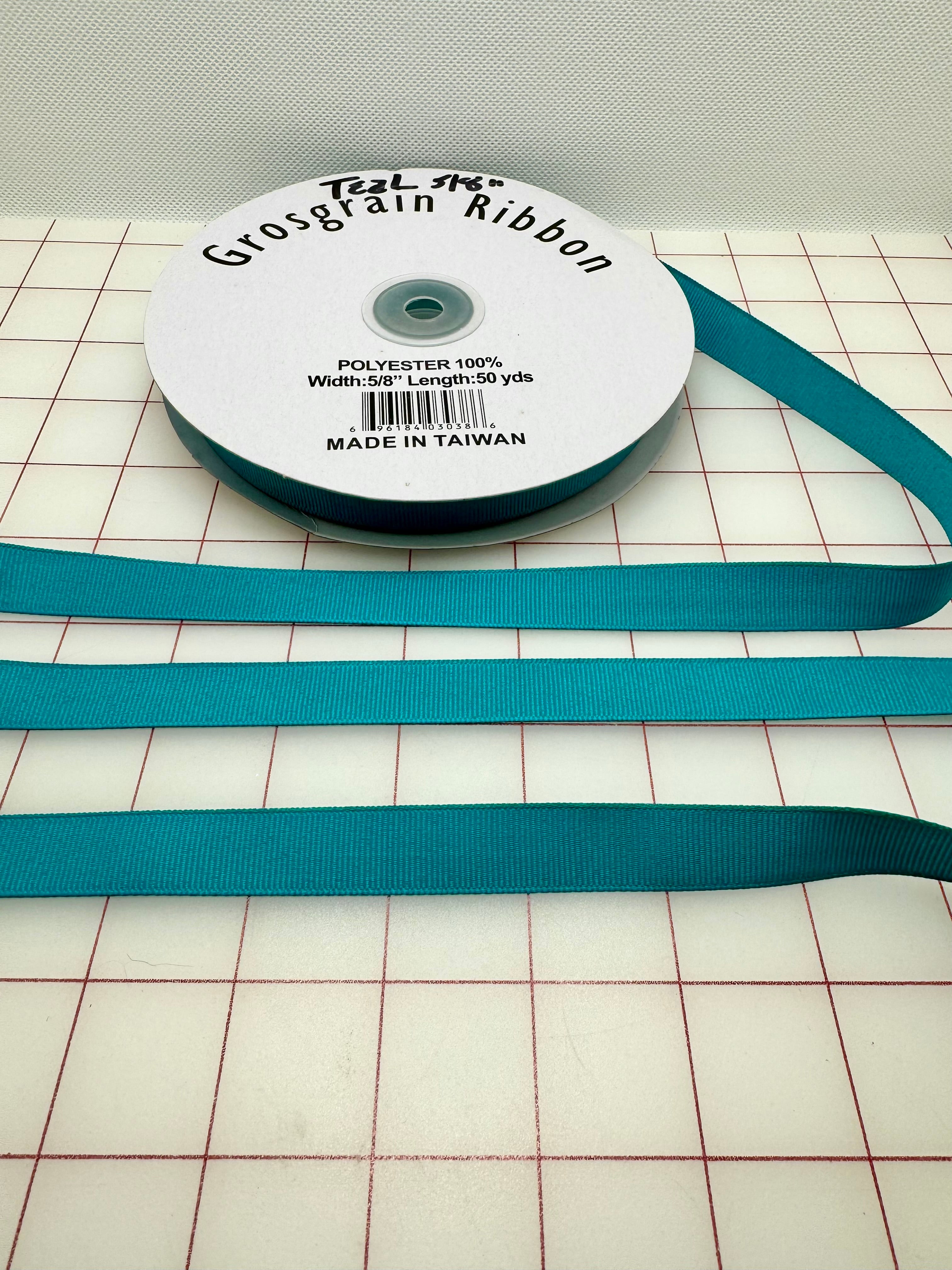 5/8 Inch Teal Grosgrain Ribbon - Premium Craft Ribbon for Gift Wrapping, Hair Bows, DIY Projects & Scrapbooking