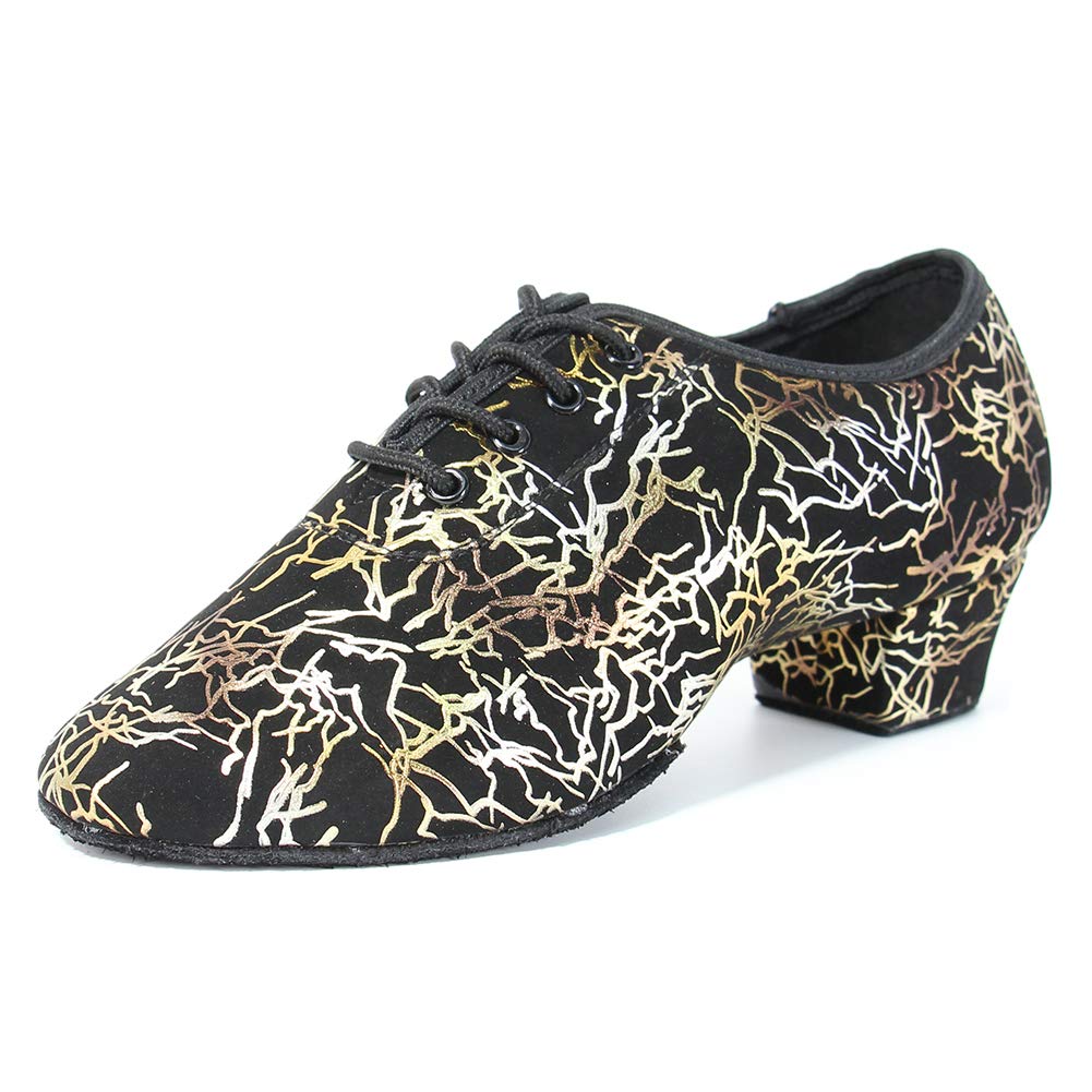 TINRYMX Boys Men Lace-Up Dance Shoes for Kids Ballroom Latin Tango Salsa Low Heel Performance Training - Perfect for Dance Classes, Competitions, and Performances