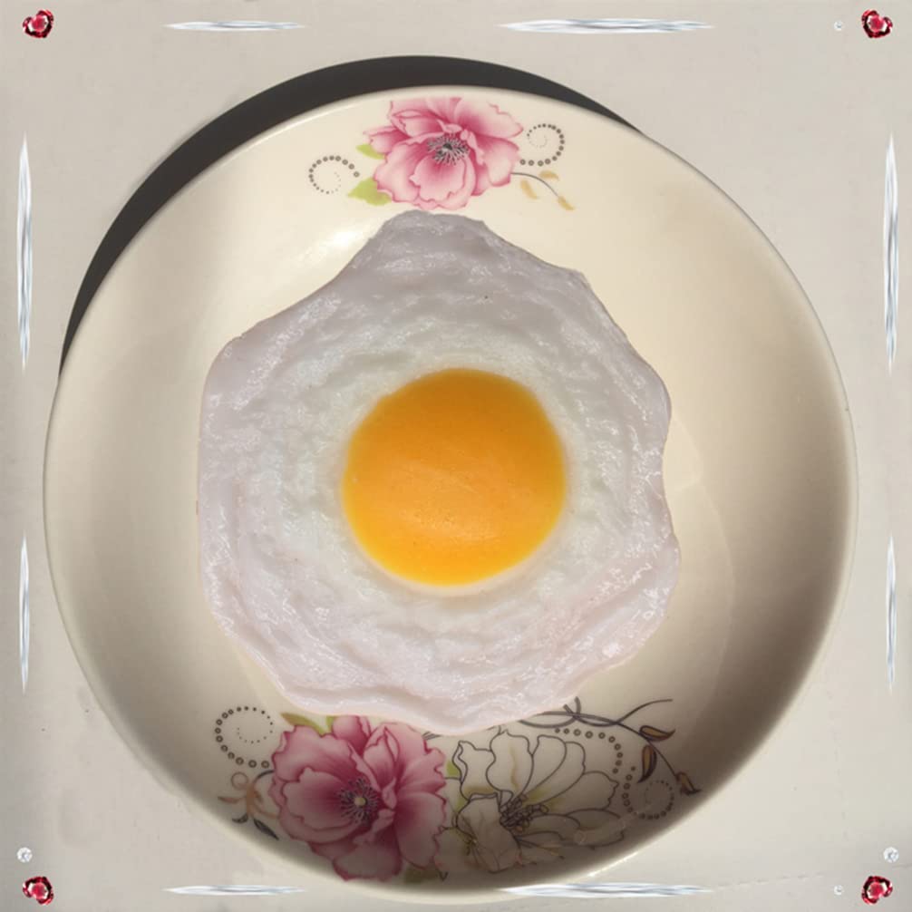 Kisangel 4Pcs Fake Fried Egg Squeeze Toys - Realistic Artificial Egg Play Food Models for Kitchen Pretend Play, Prank Props & Practical Jokes - Perfect for Kids Role Play, Party Gags and Photo Booth Props