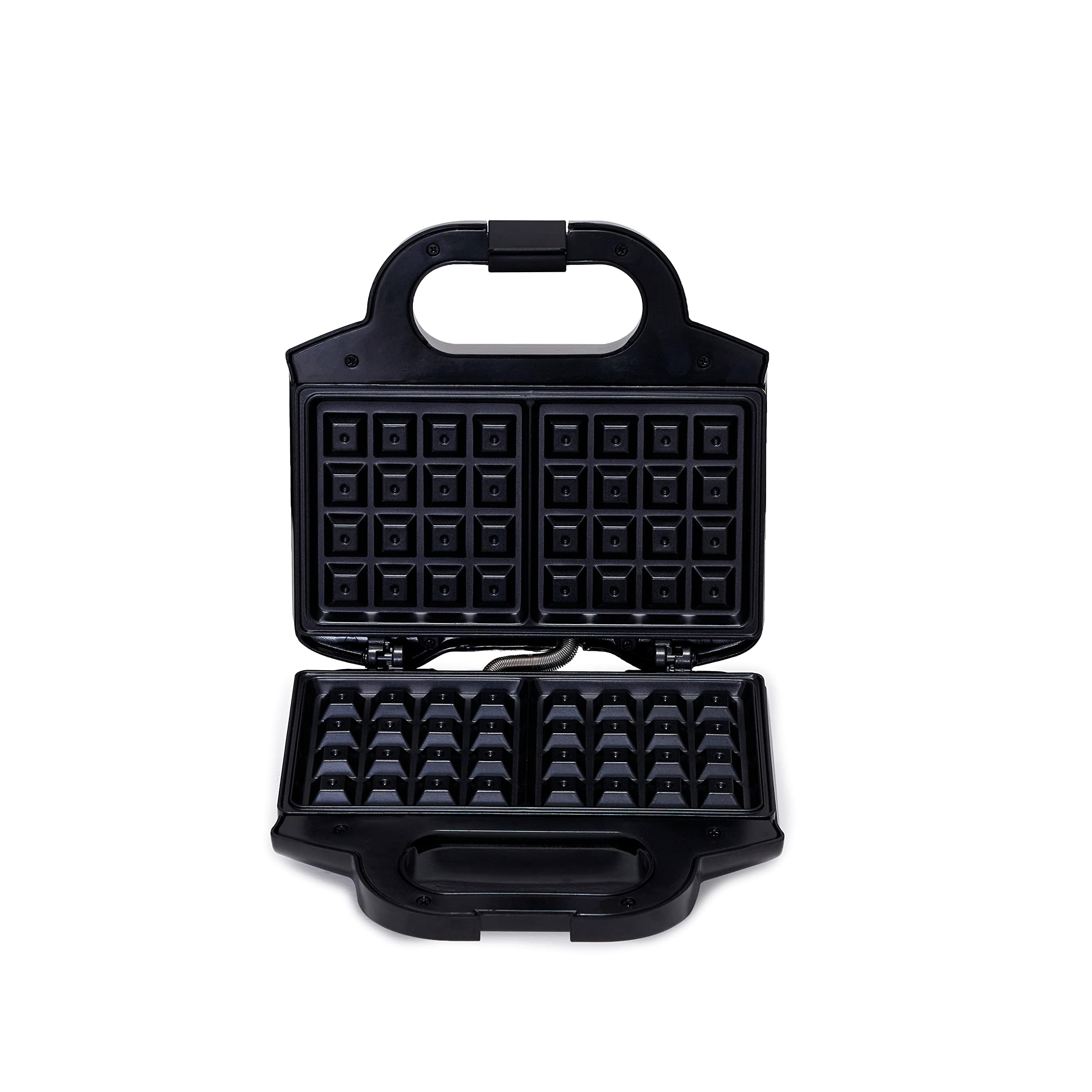 Amazon Basics 2-Slice Waffle Maker with Non-Stick Coating - 700W Fast Heating, Easy to Clean, Compact Design for Breakfast, Brunch & Family Cooking - Black
