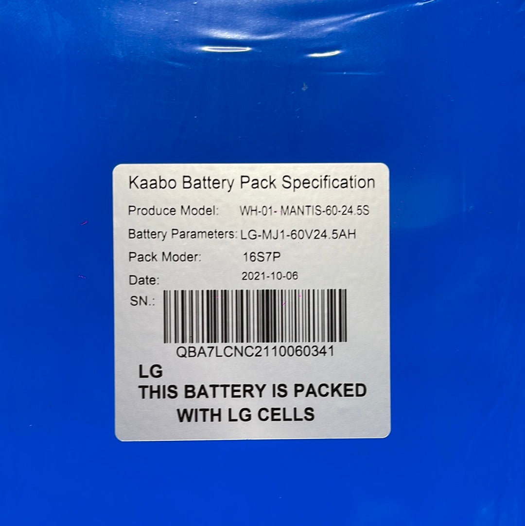 60V 24.5Ah Electric Scooter Battery - LG Cells Lithium-ion Replacement Battery for Mantis Scooters - Perfect for Commuting & Urban Transportation