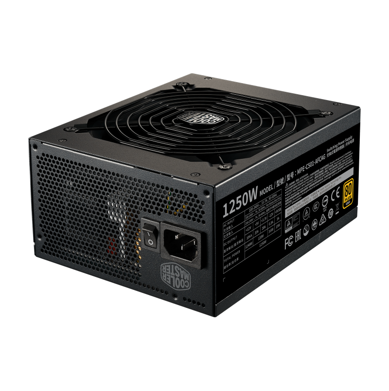 Cooler Master MPE C501 AFCAG 3UK CM MWE Gold V2 1250W Full Modular ATX3 Power Supply - High Performance PSU for Gaming PCs, Workstations & Crypto Mining Rigs