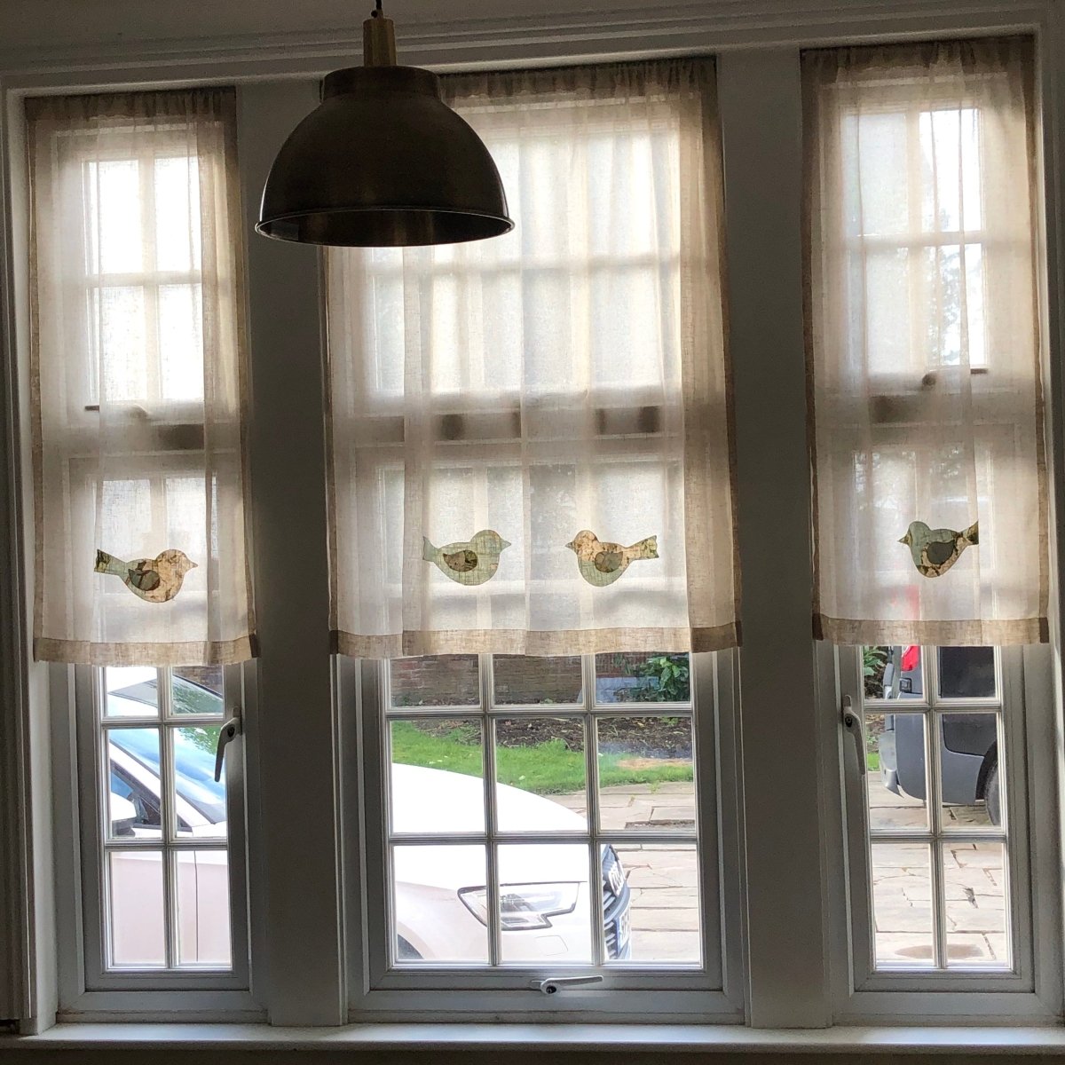 Elegant Bird Linen Net Valance - Premium Window Treatment for Living Room & Bedroom Decor