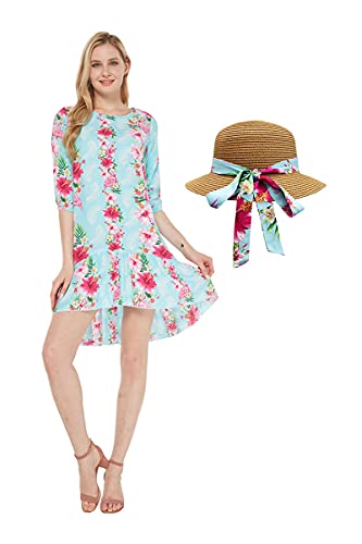 Pink Turquoise Hibiscus Vine + Hat