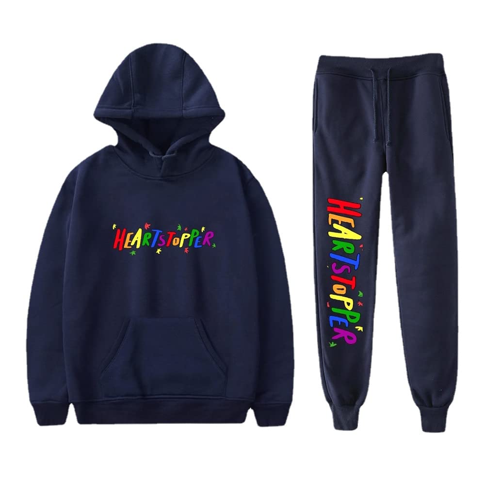 Heartstopper Sweatshirt and Sweatpants Set for Women & Men - Long Sleeve Harajuku Style Matching Outfit - Perfect for Casual Wear, Loungewear, and Street Fashion