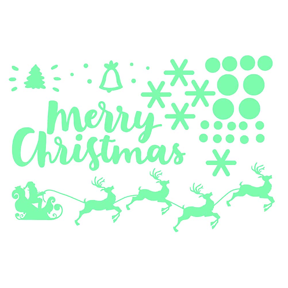 1pc Christmas Glow Stickers - Fluorescent Xmas Holiday Decals for Home & Car Decor, Creative Carved Plastic Stickers - Perfect for Windows, Walls, Gifts & Party Decorations