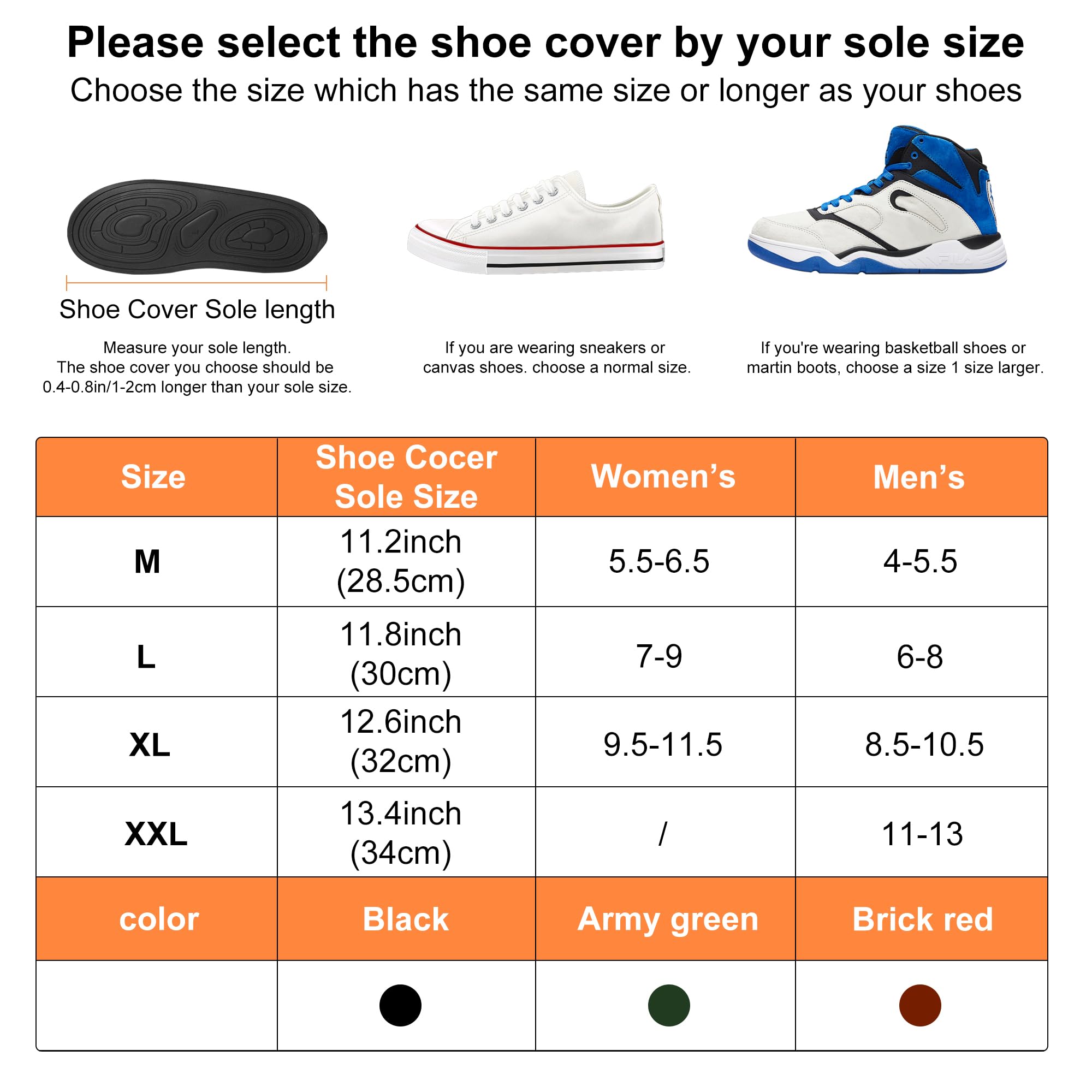 Waterproof Rain Shoe Covers for Men & Women - Slip-Resistant Overshoes (Black, Large) - Perfect for Commuting, Hiking & Outdoor Work in Wet Weather